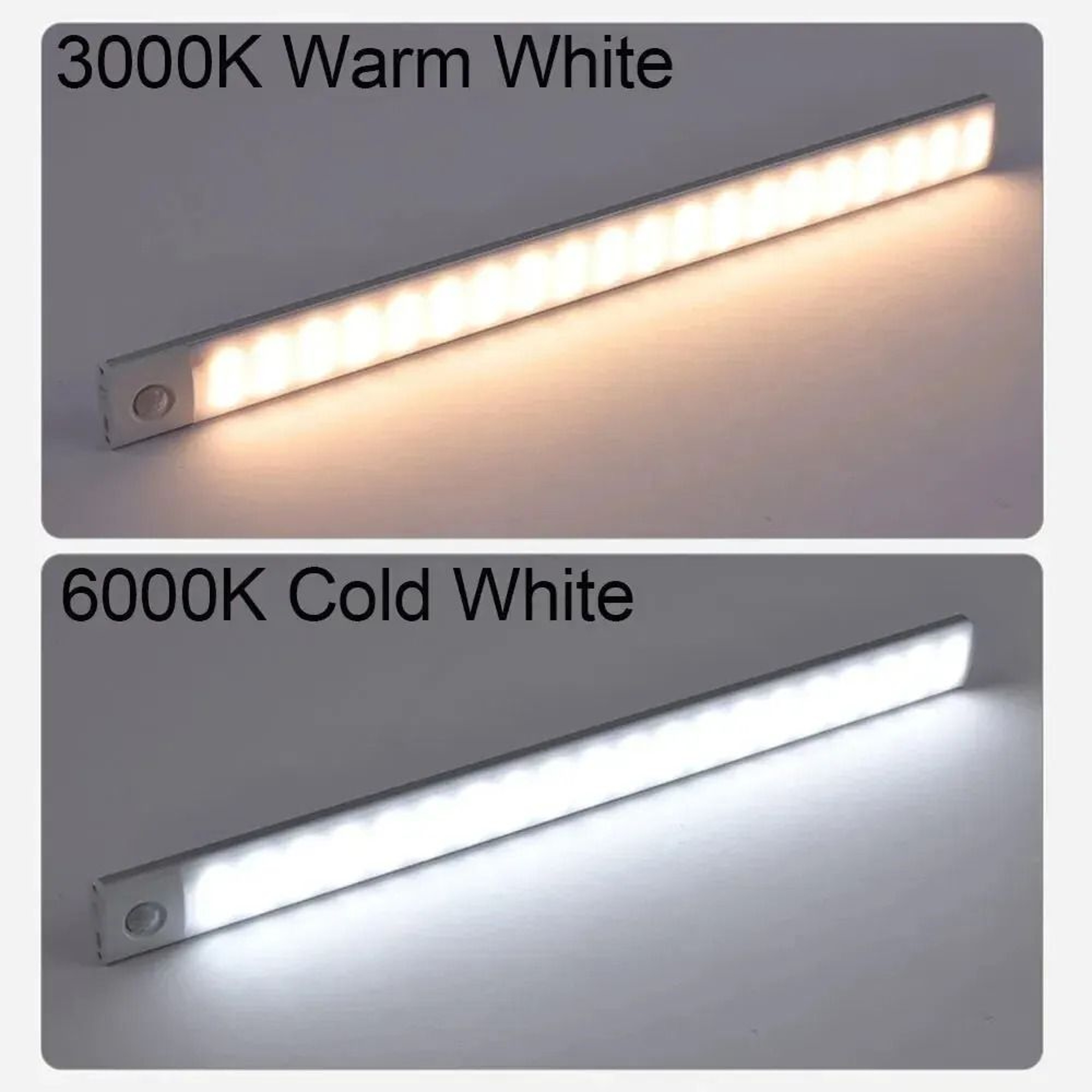 Wireless Magnetic Motion Sensor LED Under Cabinet Light USB Rechargeable 3Color Closet Night Light 3