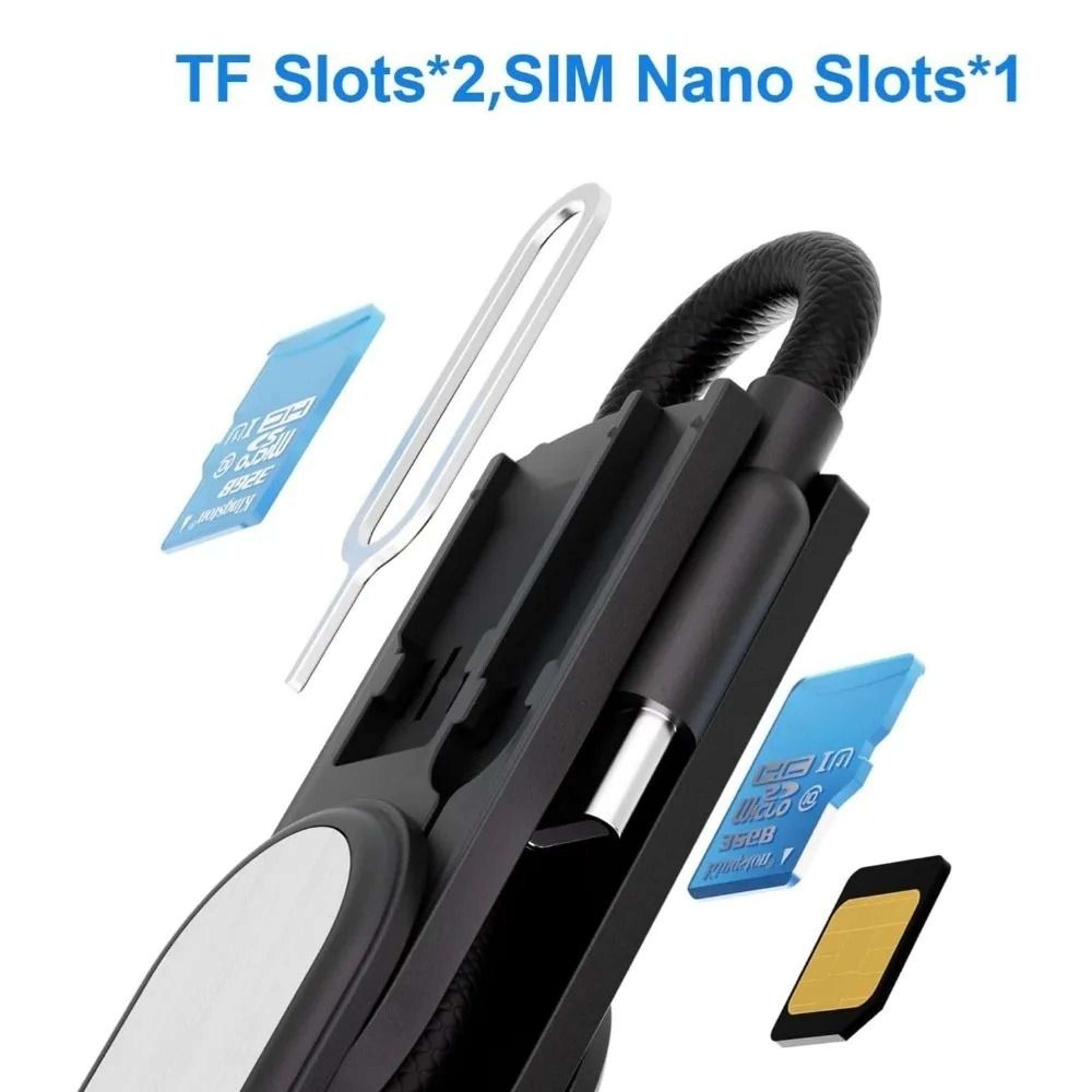 BUDI 65W USBC To USBC Fast Charging Cable With SIM Card Removal Pin  Memory Card Storage Case 2