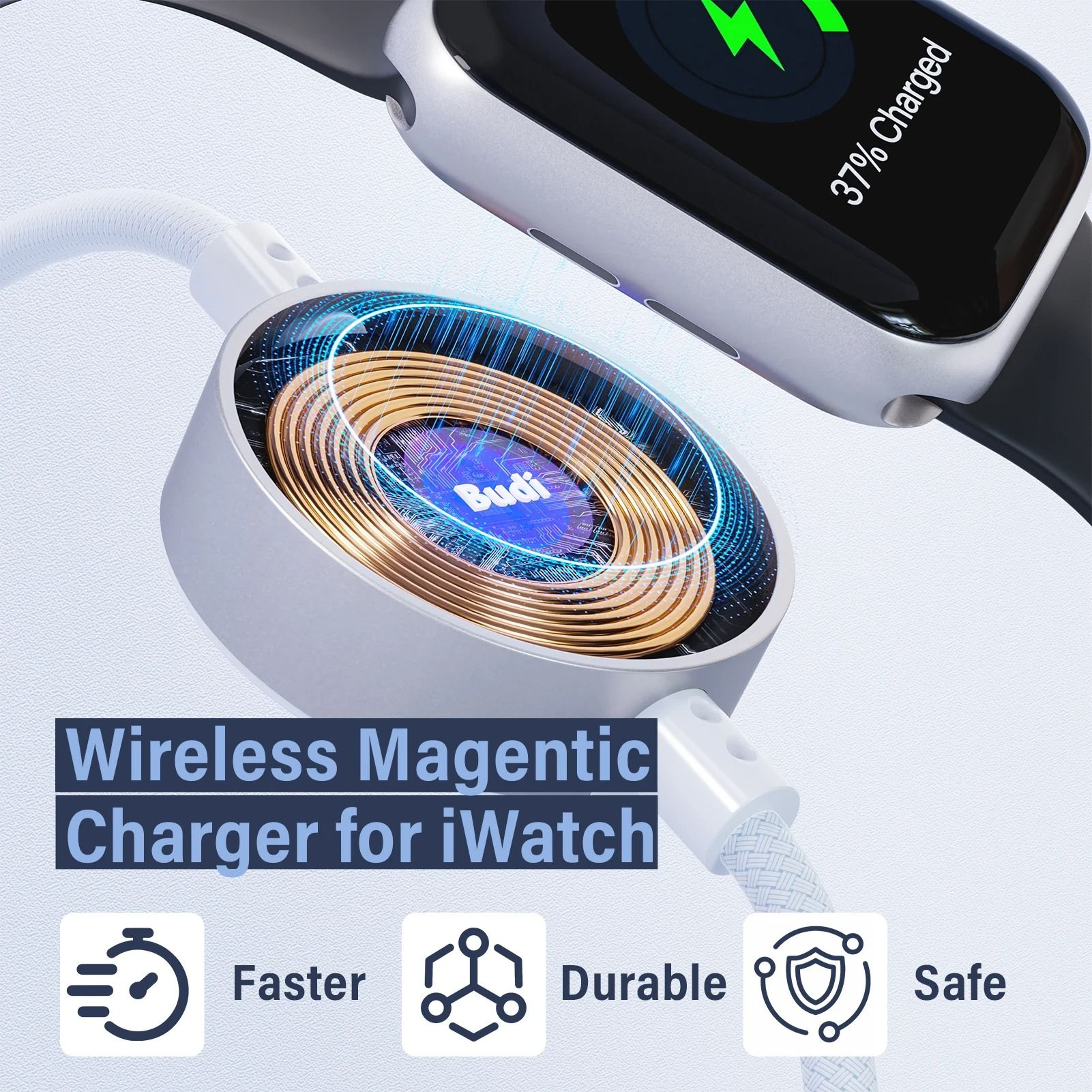 100W 2in1 USBC Fast Charging Cable With Magnetic Smartwatch Charger 3