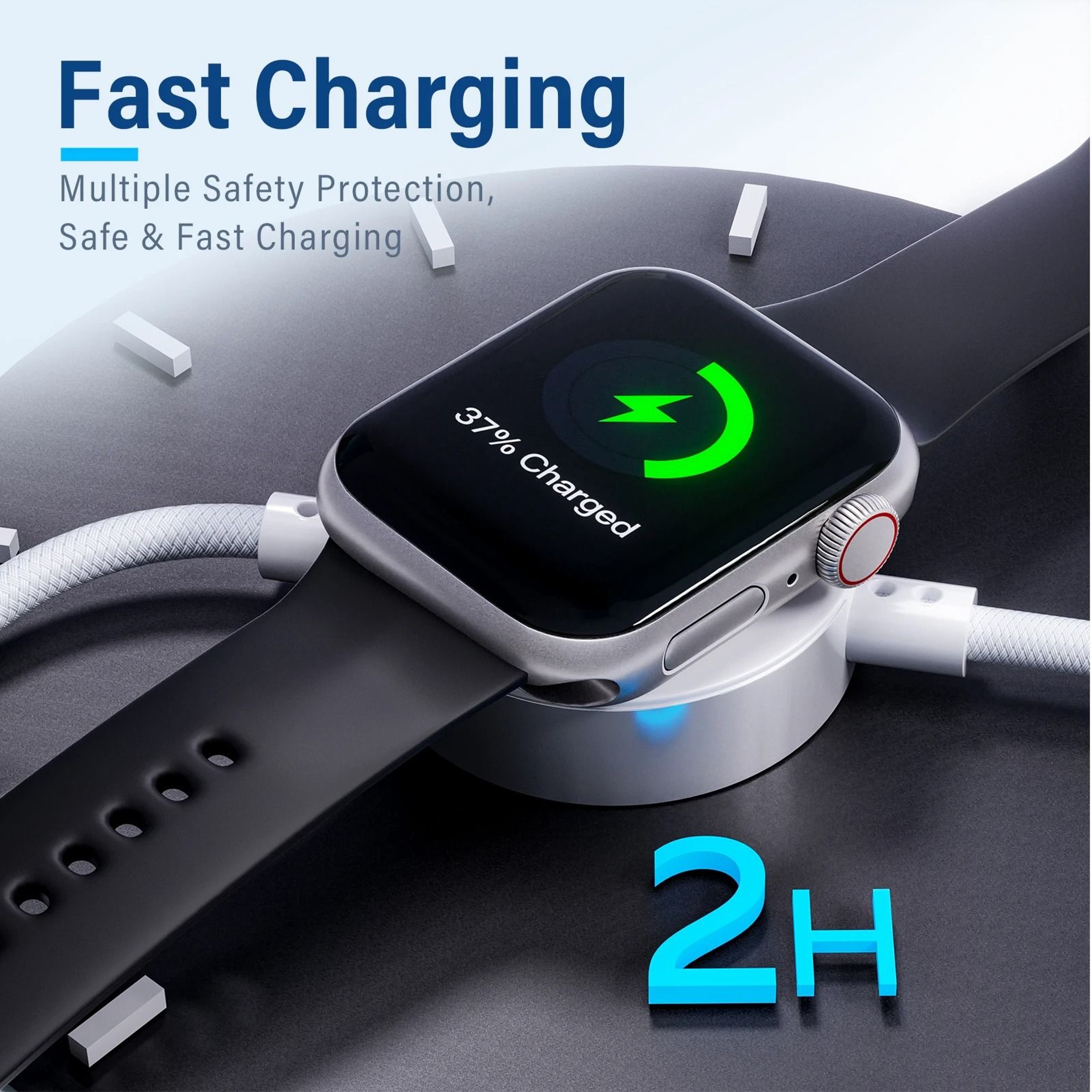 100W 2in1 USBC Fast Charging Cable With Magnetic Smartwatch Charger 4