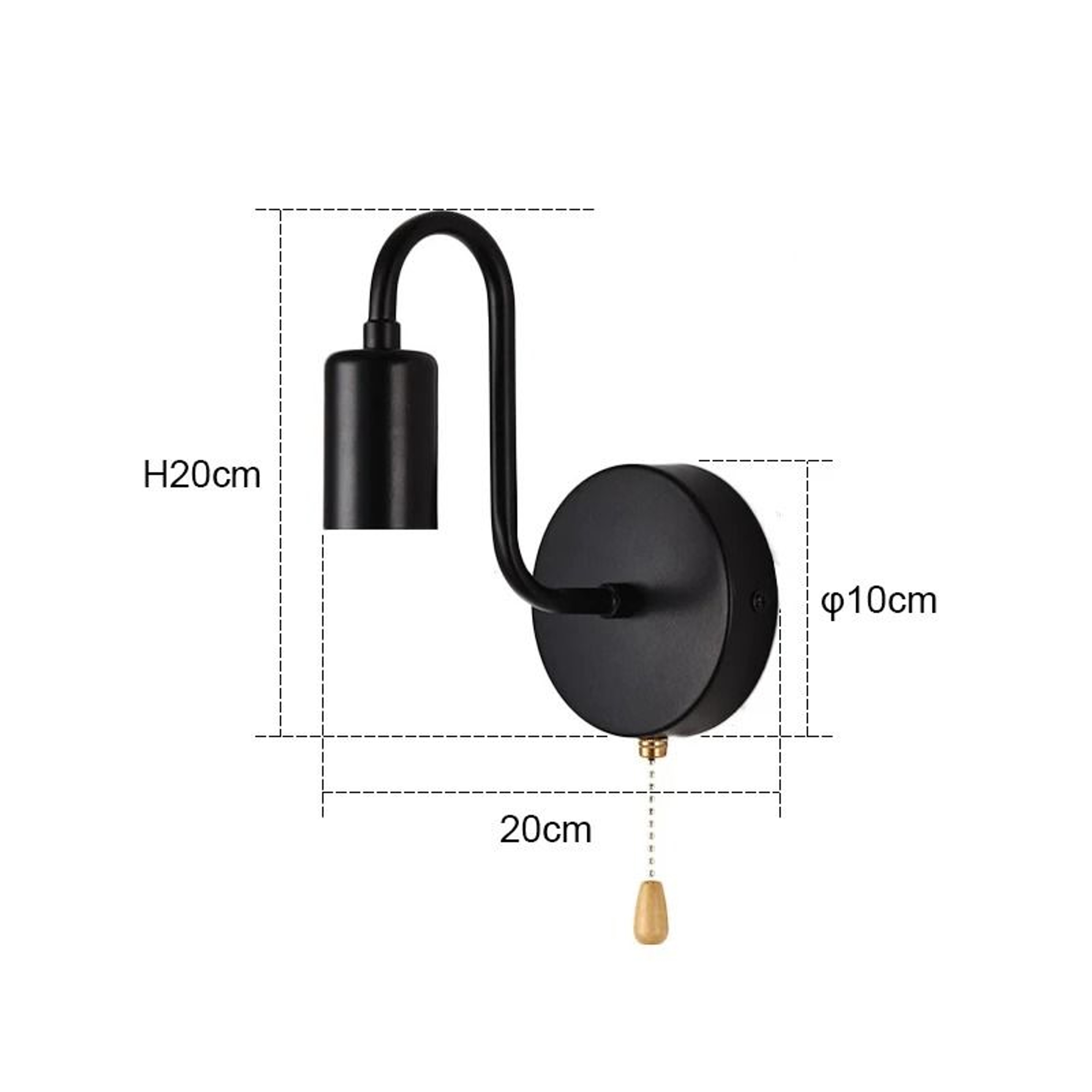 Nordic Industrial Black Iron Wall Sconce  Modern E27 Bedside  Vanity Lamp Fixture 6