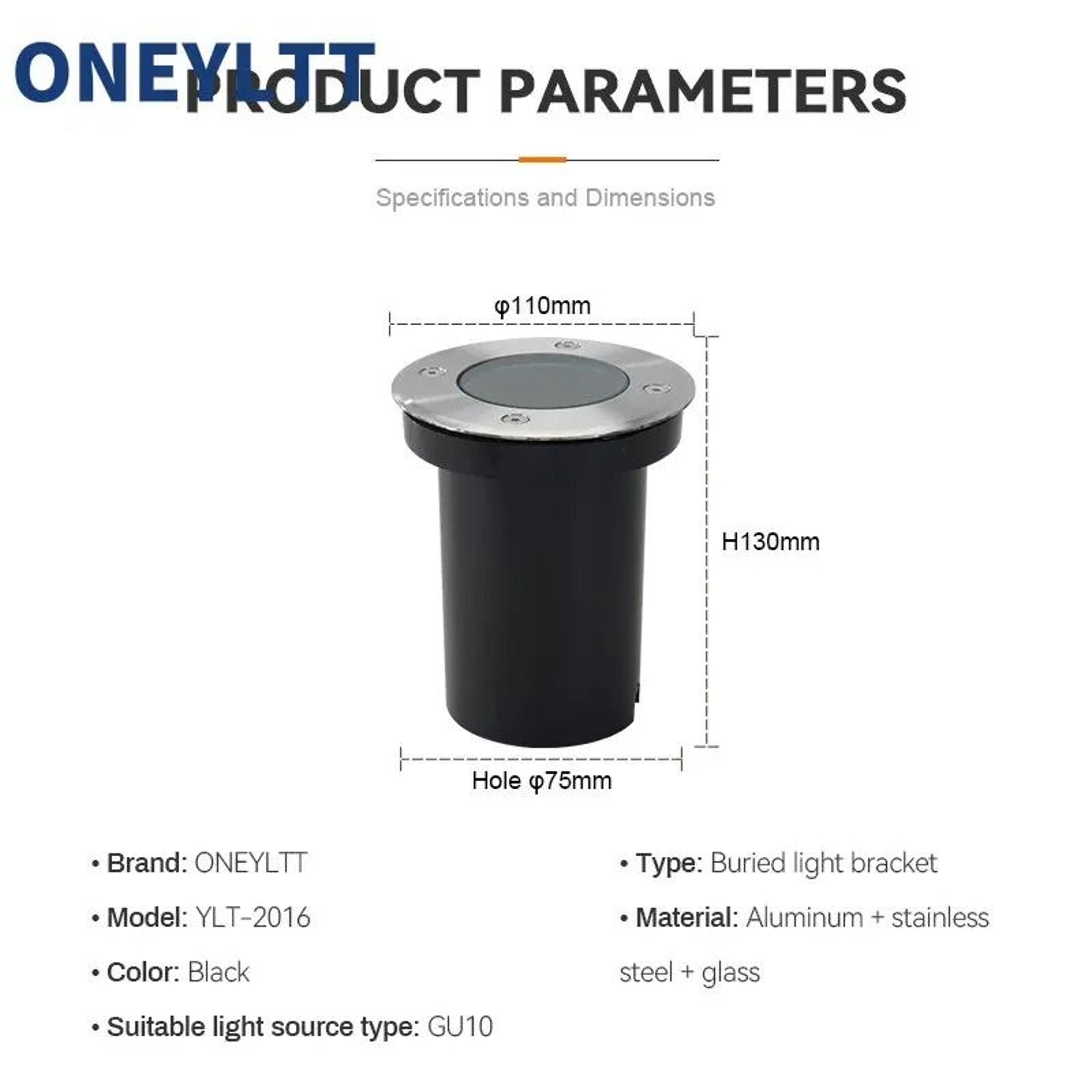 Outdoor Waterproof GU10 InGround Well Light  Stainless Steel Buried Landscape Spot Fixture 3