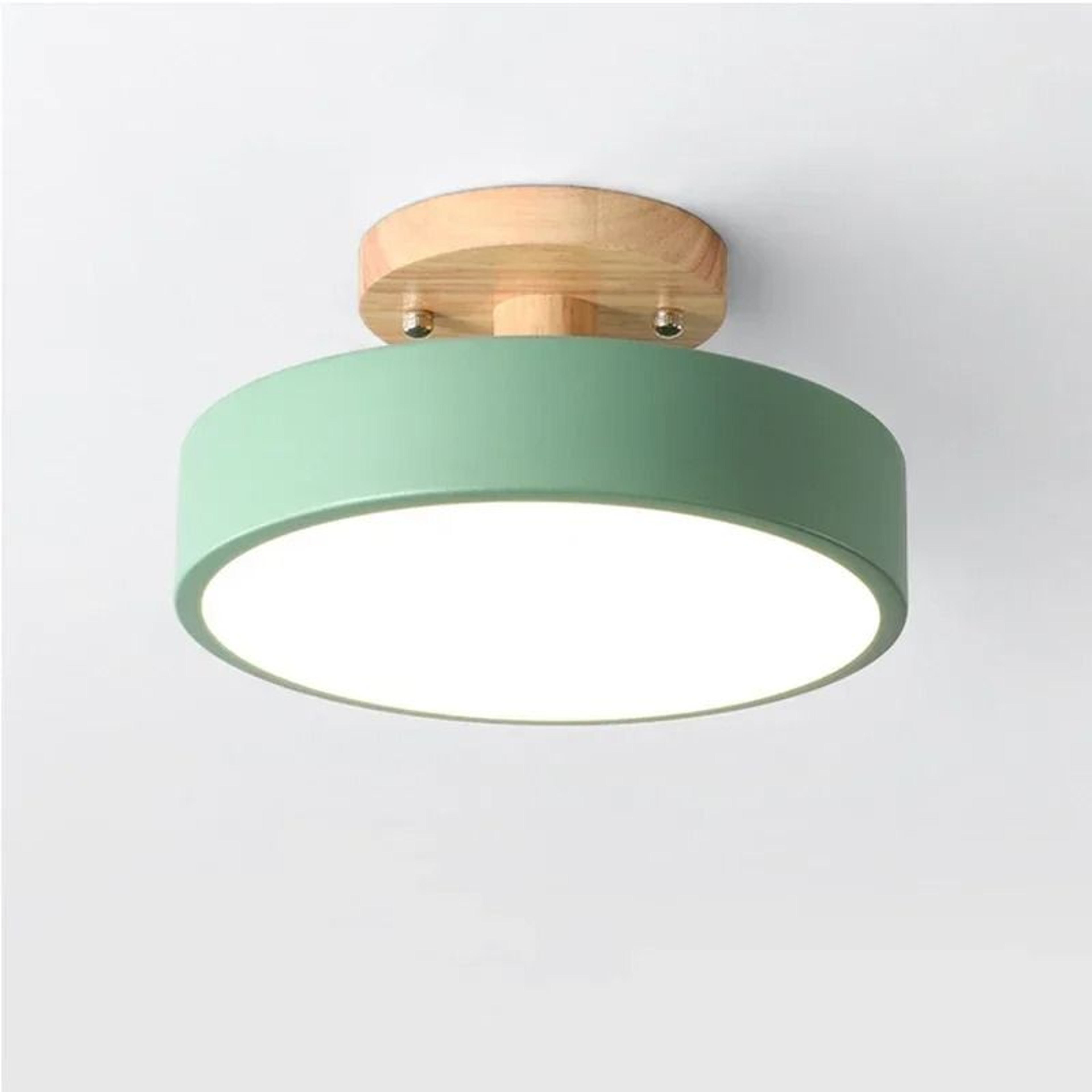 Nordic Wood FlushMount Ceiling Light  Modern Round Fixture For Hallway  Bedroom 7