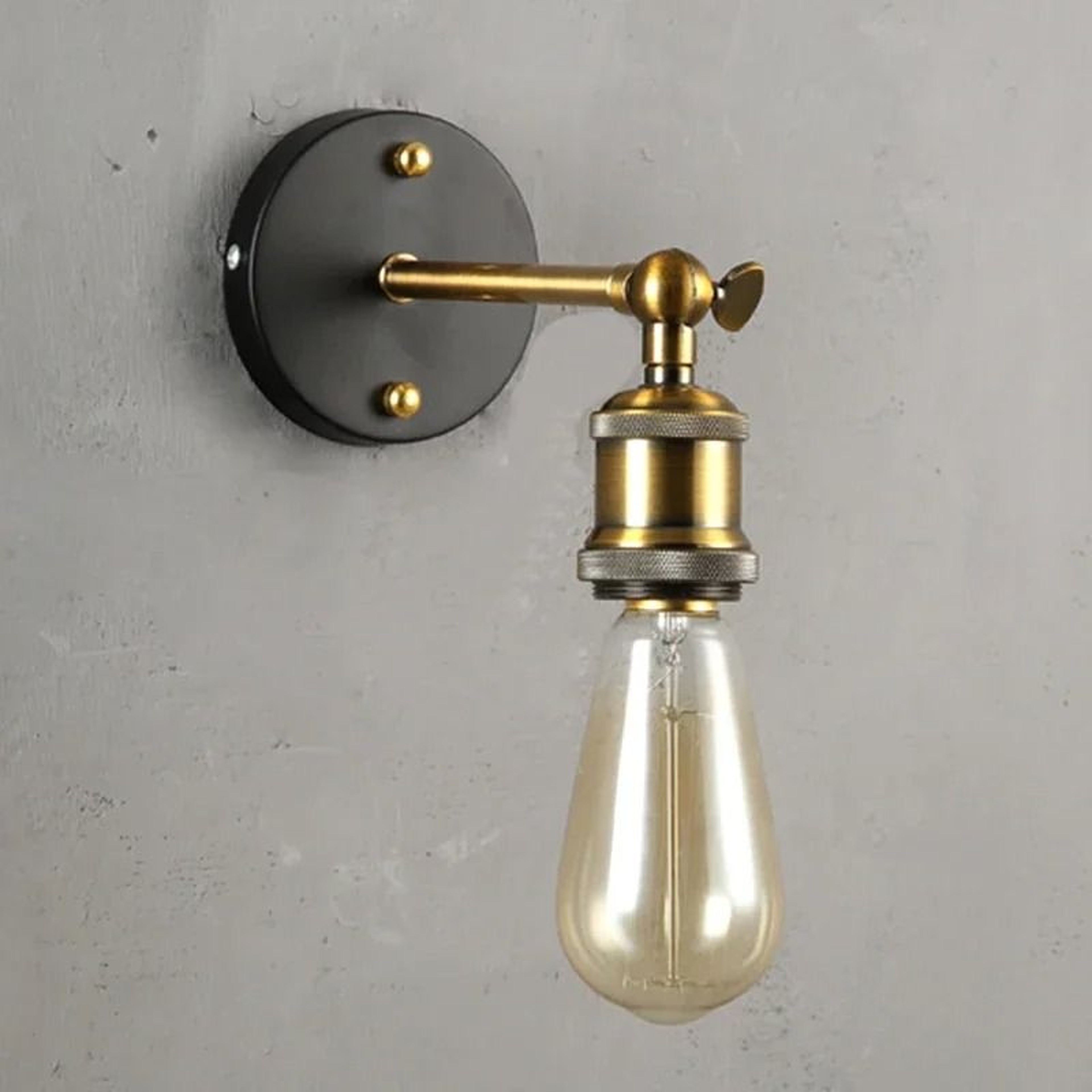 Vintage American Industrial Wall Sconce  Retro E27 Iron Lamp For Bedroom  Hallway 0