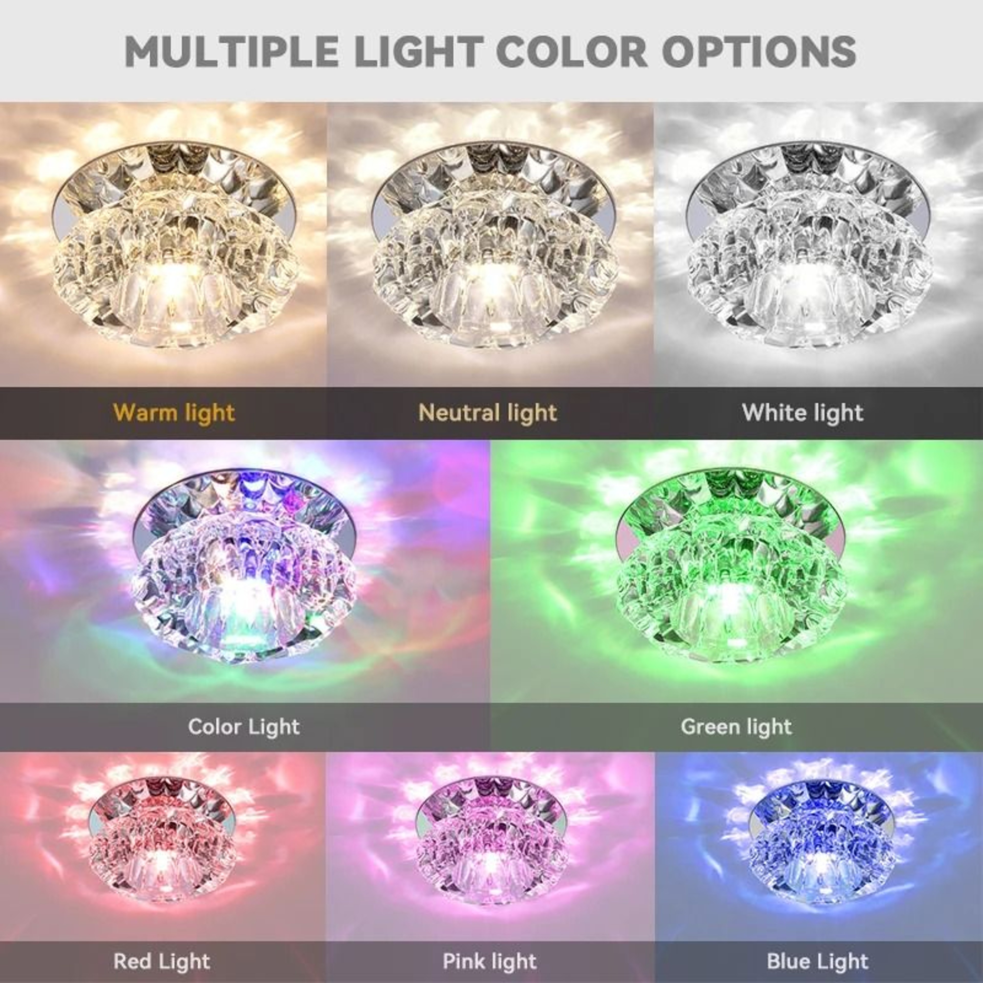 Modern Crystal FlushMount LED Ceiling Lamp  Luxury Mini Corridor  Balcony Light 2