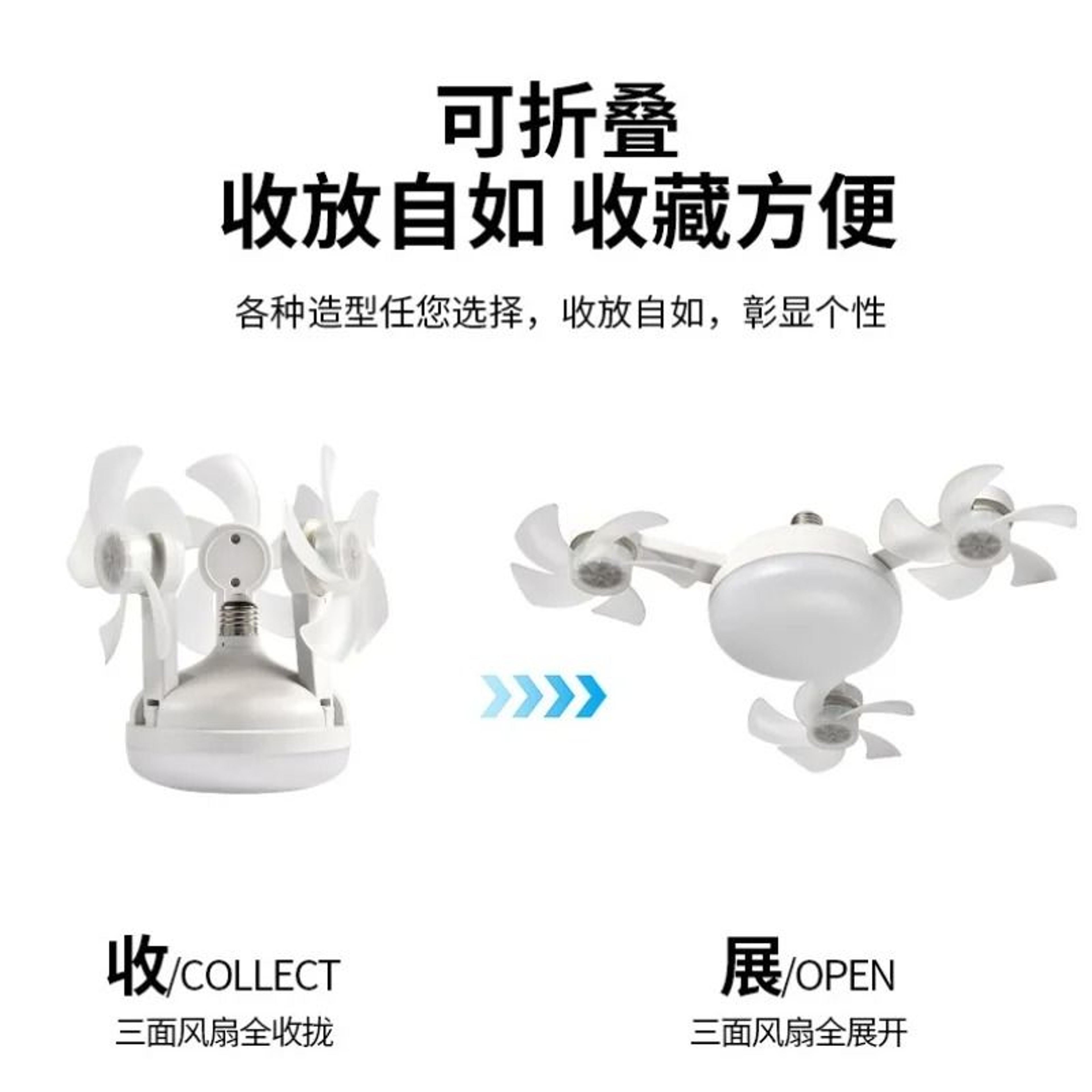Intelligent E27 ScrewIn Ceiling Fan With LED Light  Silent HighAirflow Kitchen  Dining Lamp 4