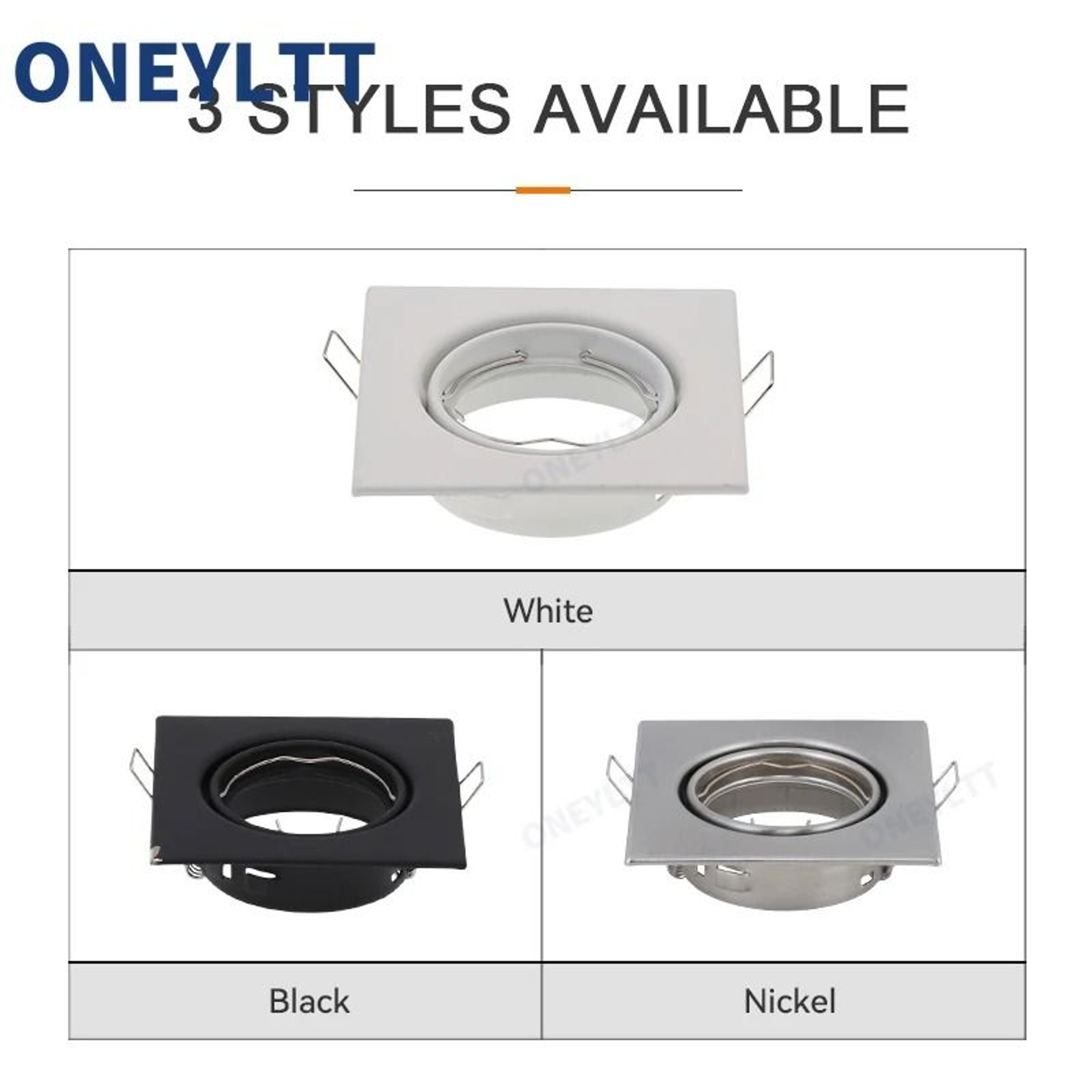 Architectural Square Recessed Spotlight Frame  Adjustable GU10 MR16 Ceiling Downlight Fitting 4