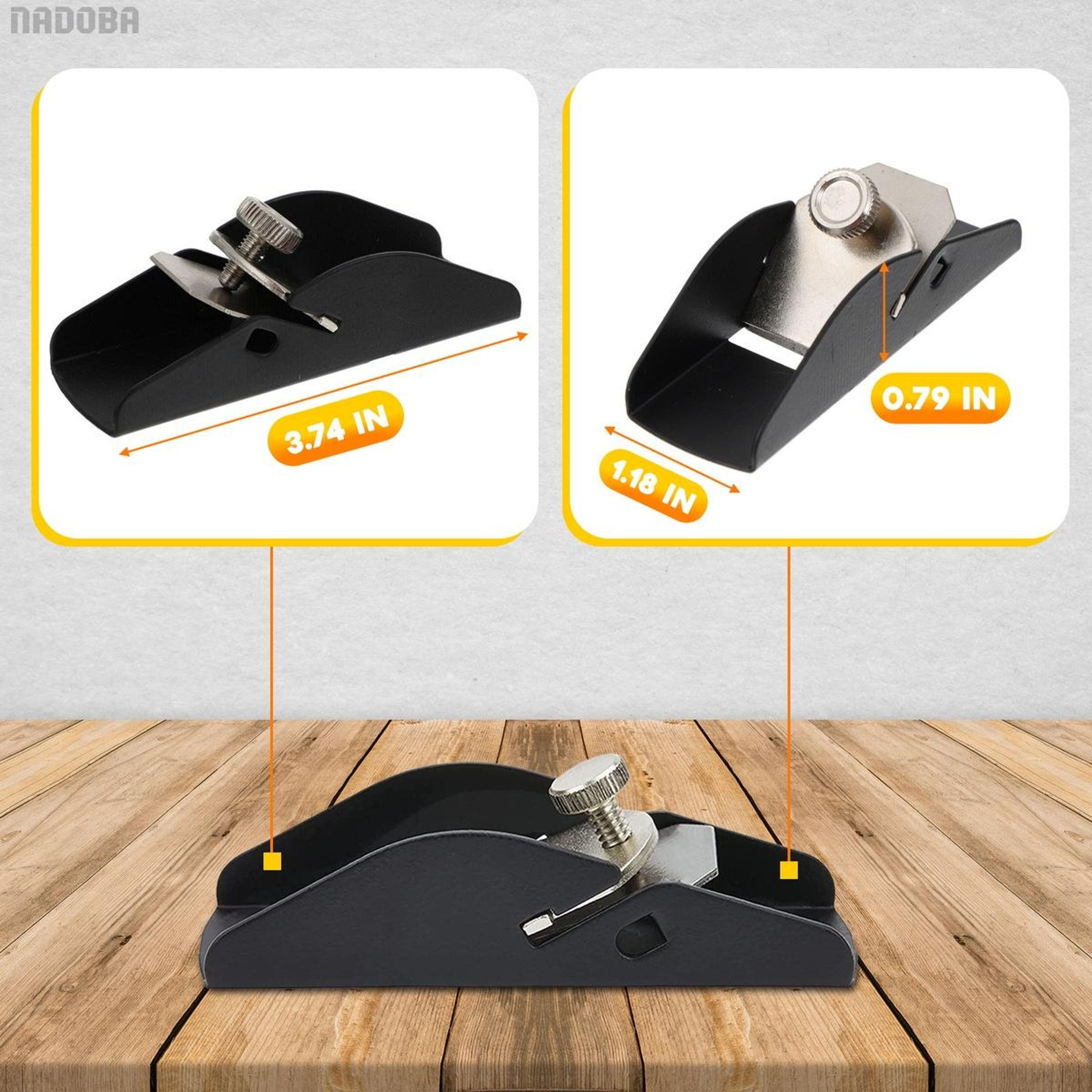Mini Wood Planer Handheld Woodworking Trimming Tool Stainless Steel Hand Plane with Blade – view 3