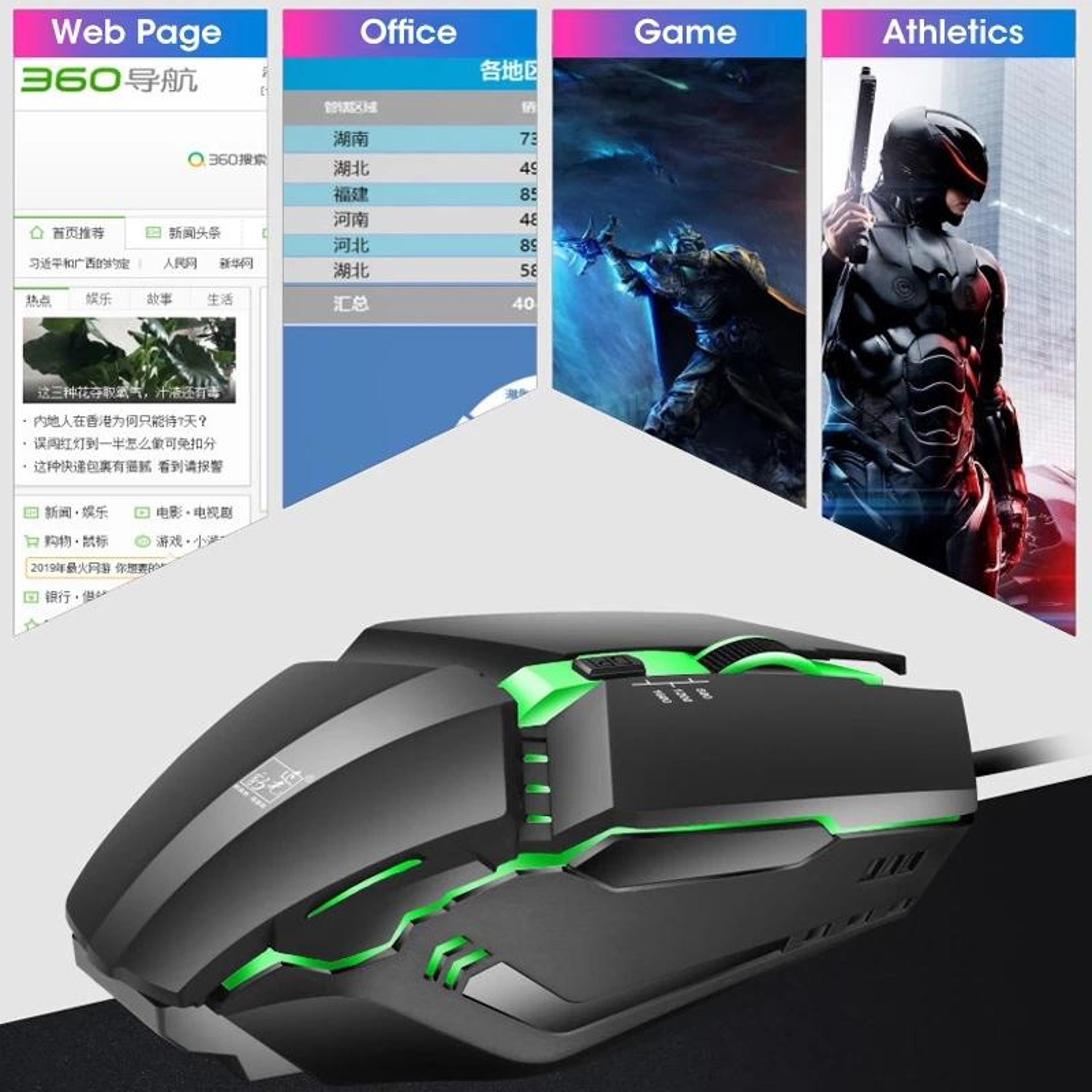 USB RGB Gaming Mouse Wired Ergonomic Adjustable DPI Black – view 7