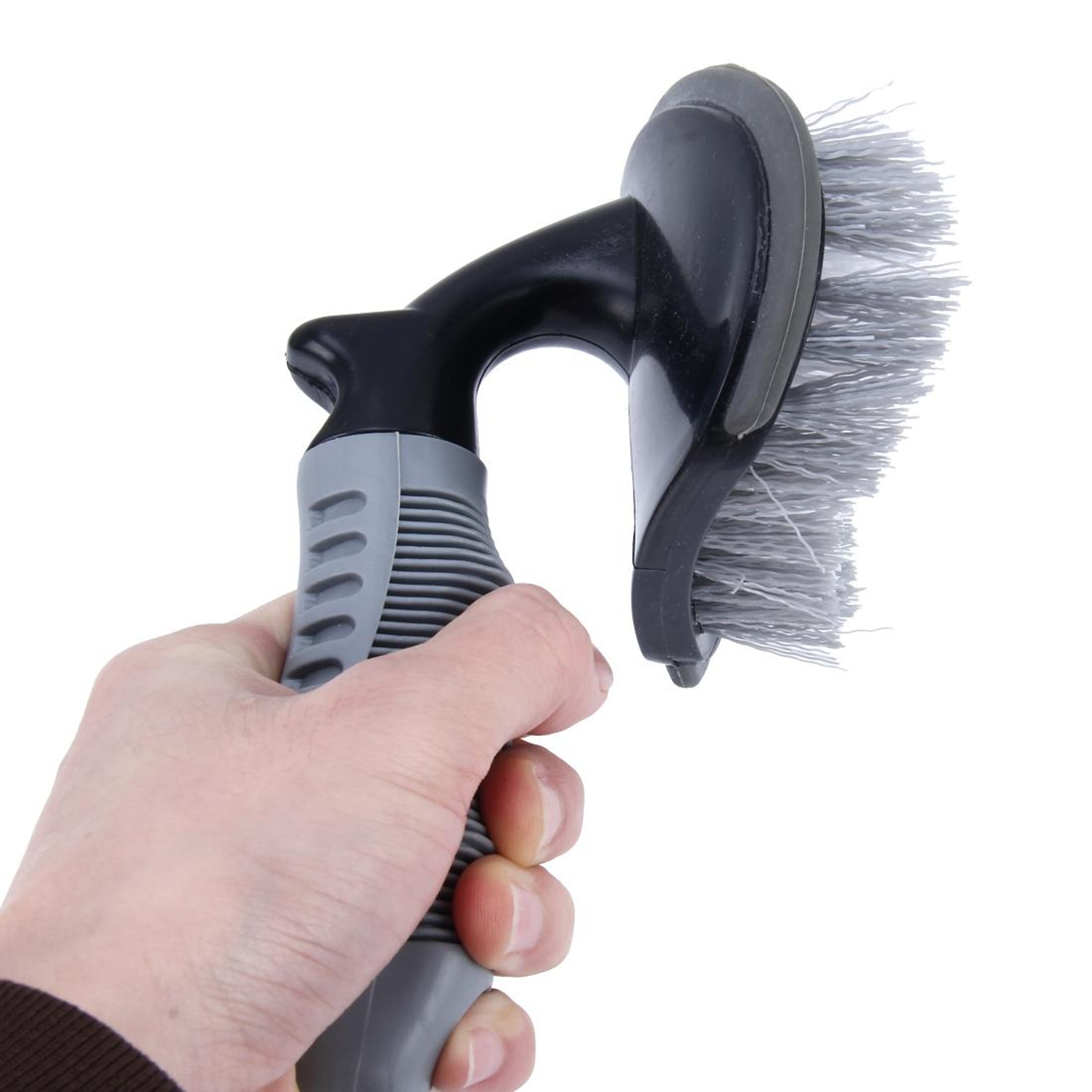 Car & Motorcycle Wheel Cleaning Brush for Tires & Rims Durable Car Wash Brush with Handle – view 5