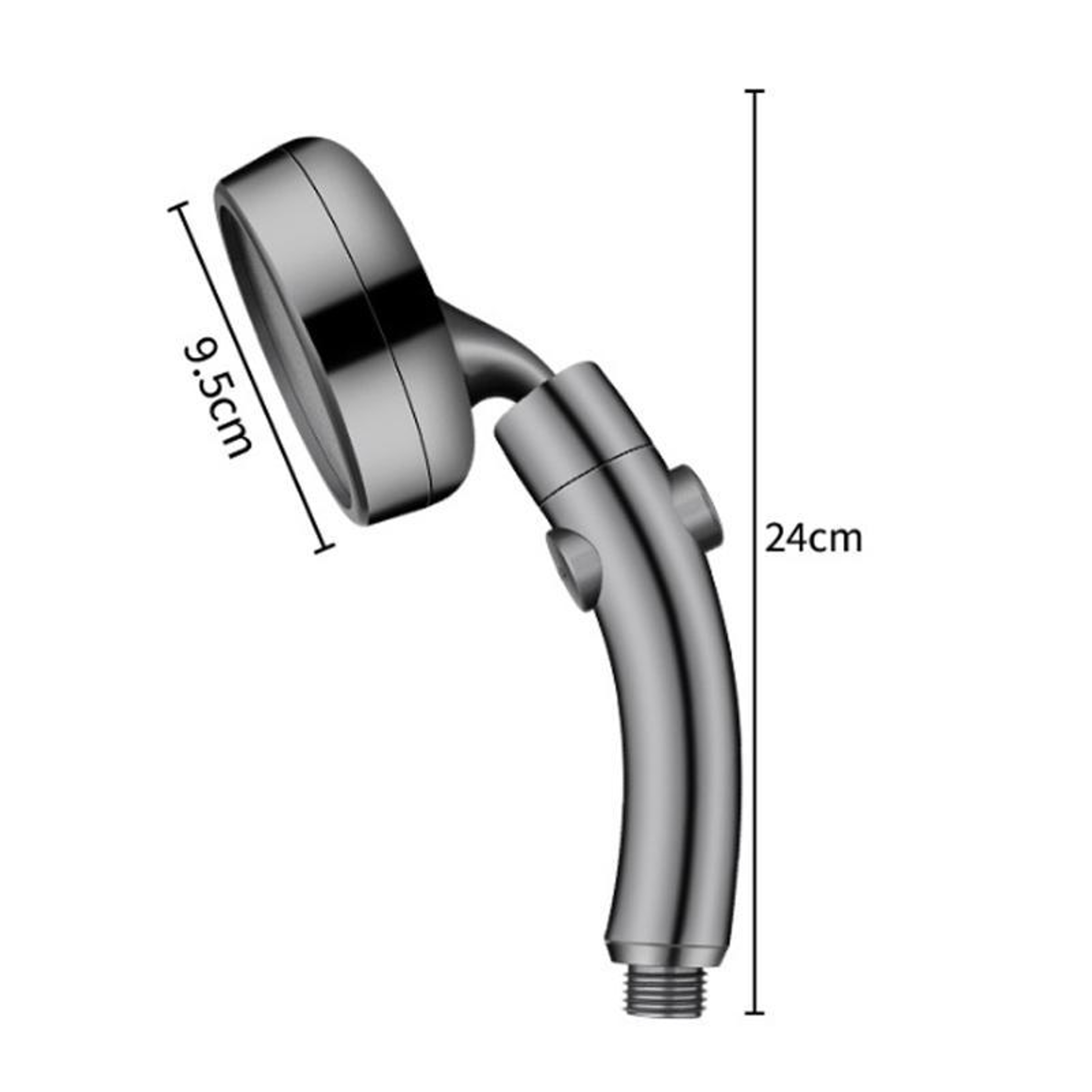 Dual Use High Pressure Handheld & Overhead Shower Head Metal Gray – view 2