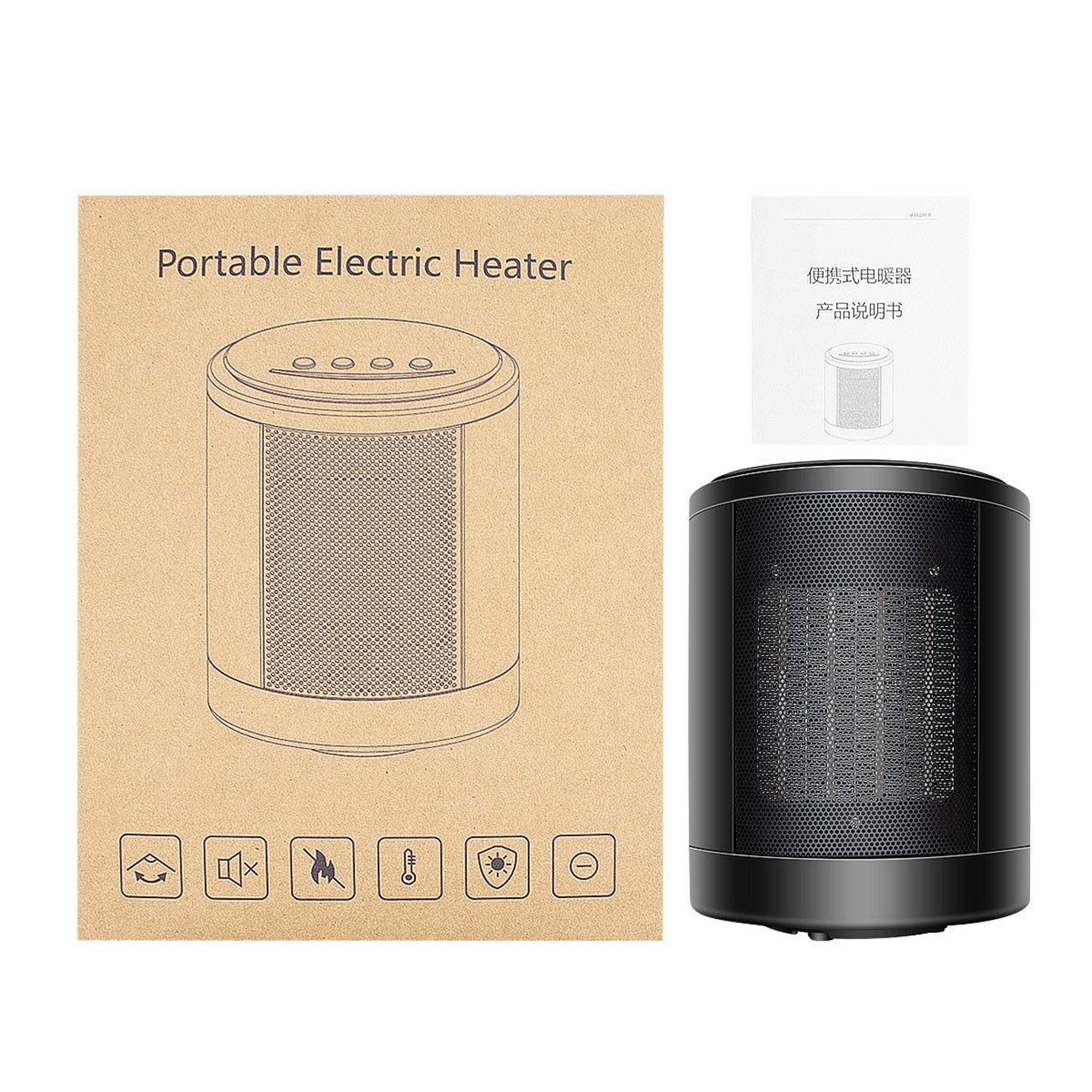 Cylindrical Ceramic Space Heater Quick Heat Mini Electric Heater  Portable Indoor Warmer – view 7