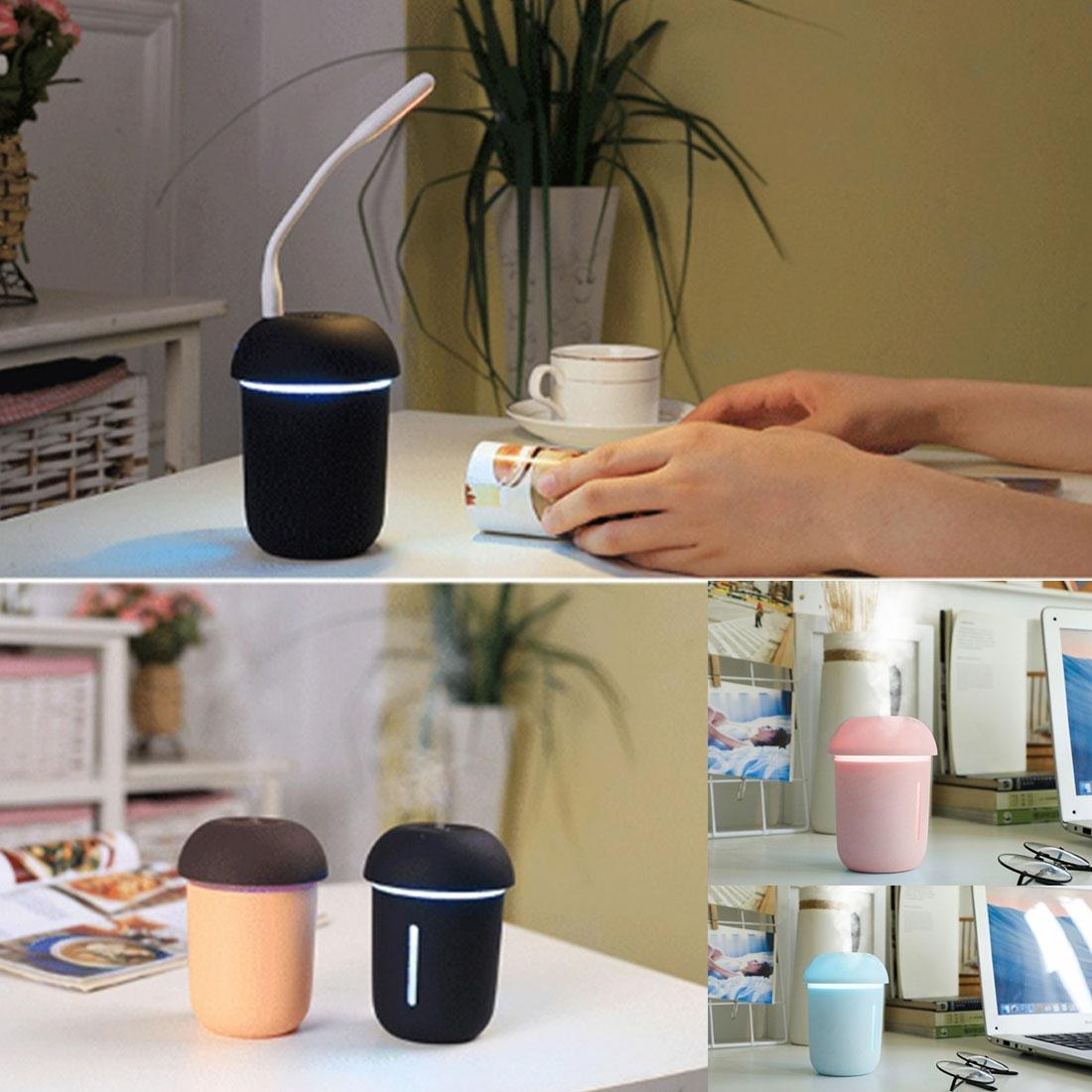 Mushroom USB Humidifier Aromatherapy Diffuser Mini Desk Lamp Cool Mist Air Moisturizer – view 7