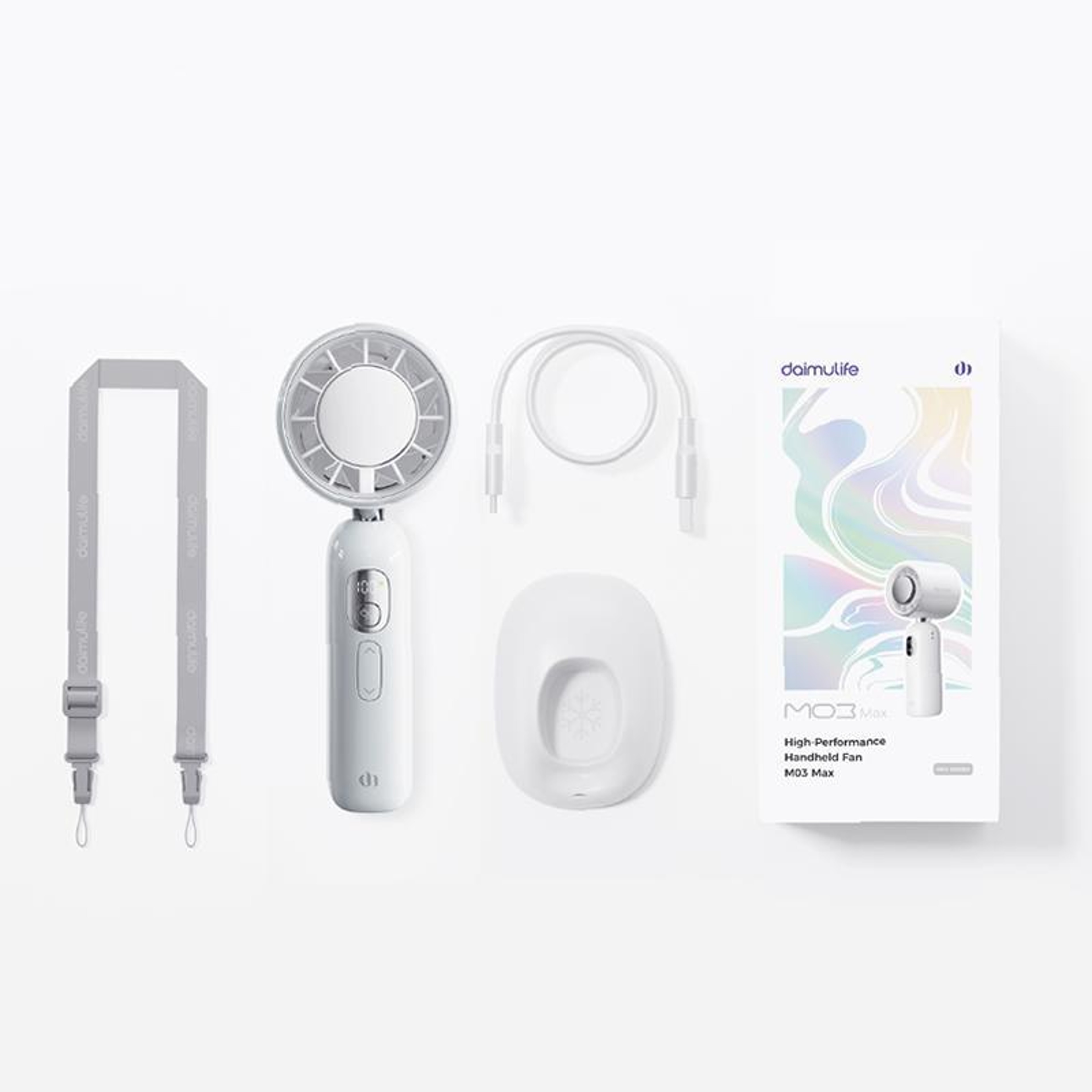 Max High Speed Silent Handheld Cooling Fan with Ice Cooling Portable Rechargeable Fan – view 9