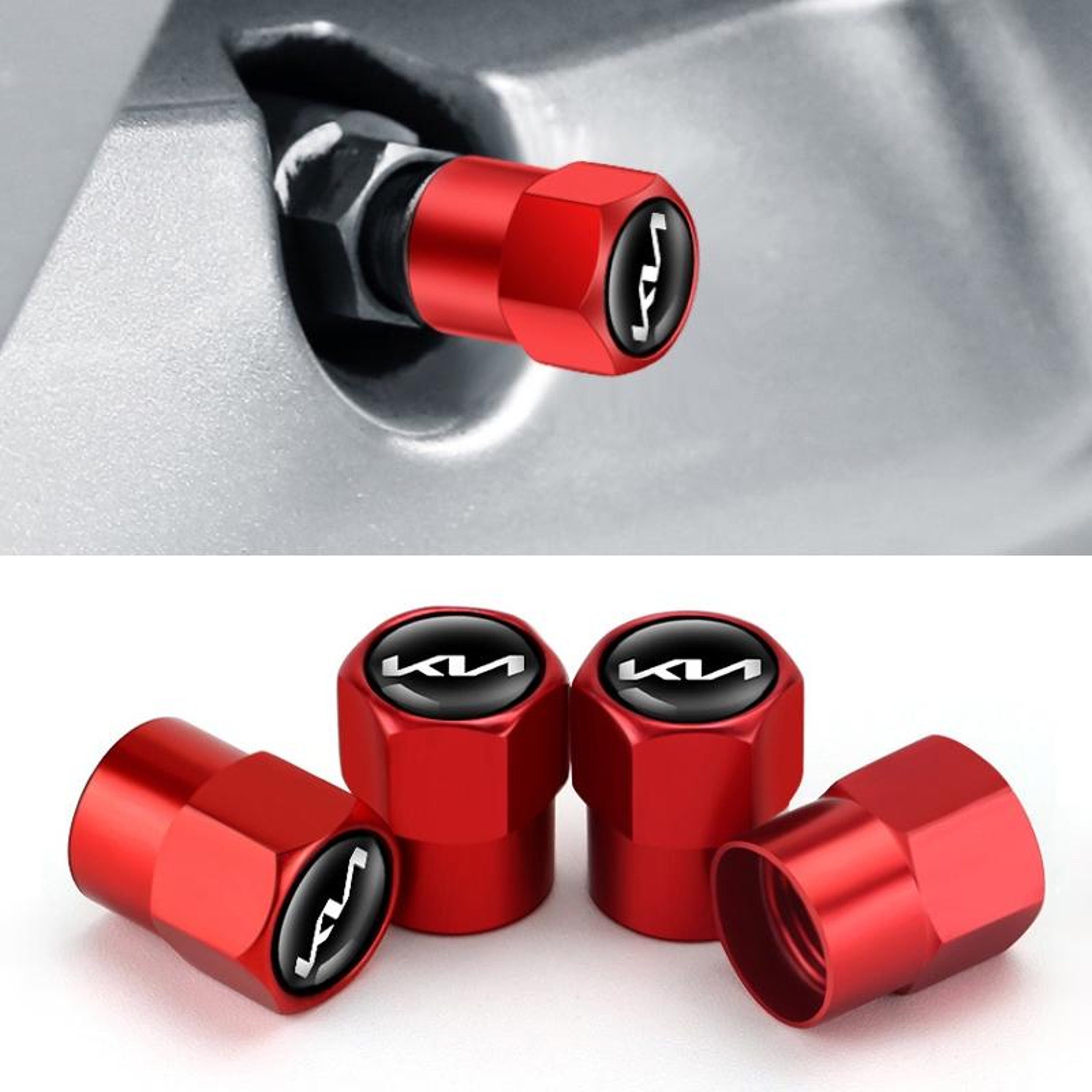 KIA Tire Valve Stem Caps Dust Proof Metal – view 10