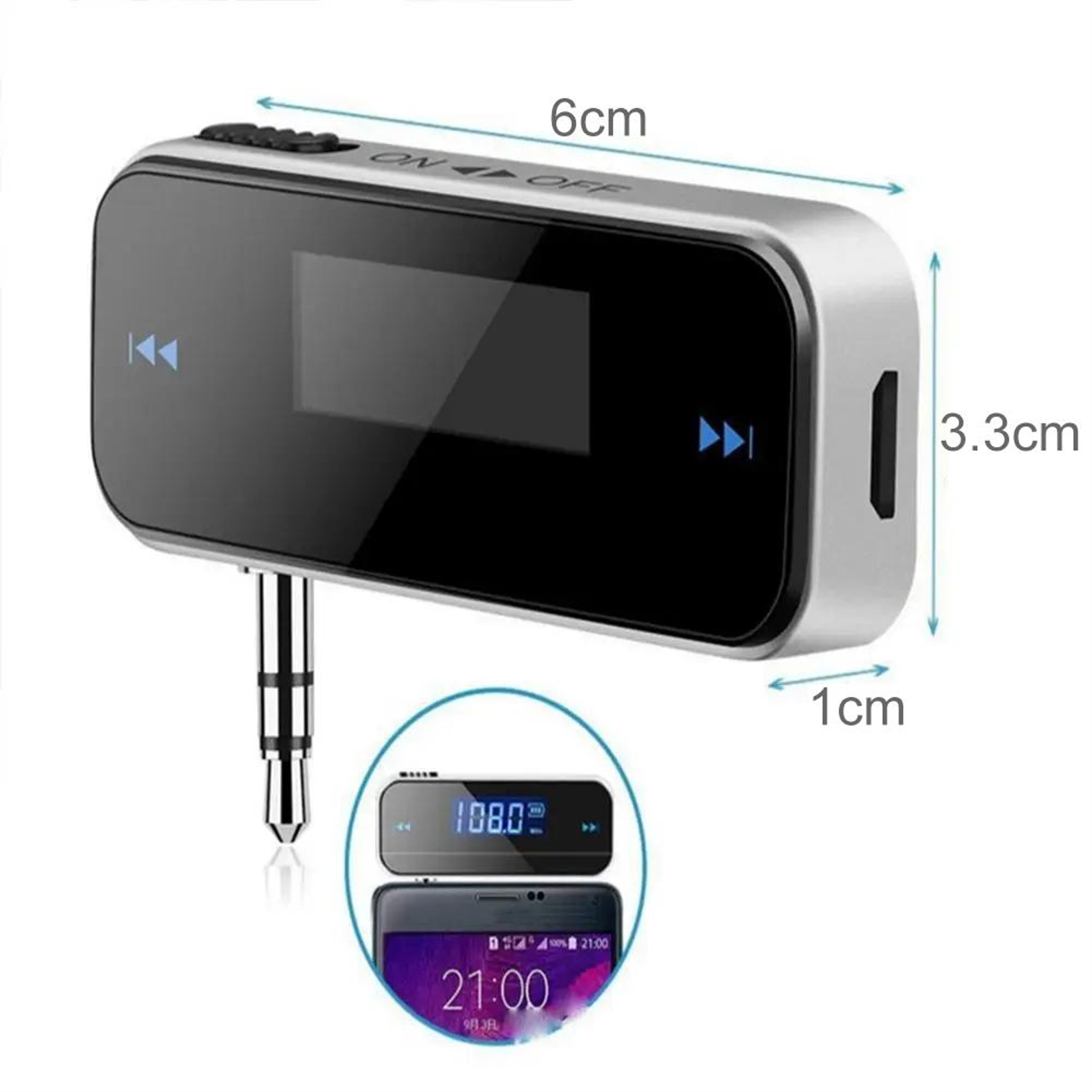 Mini FM Transmitter for Car Wireless MP3 Audio Adapter Car Radio Modulator – view 3