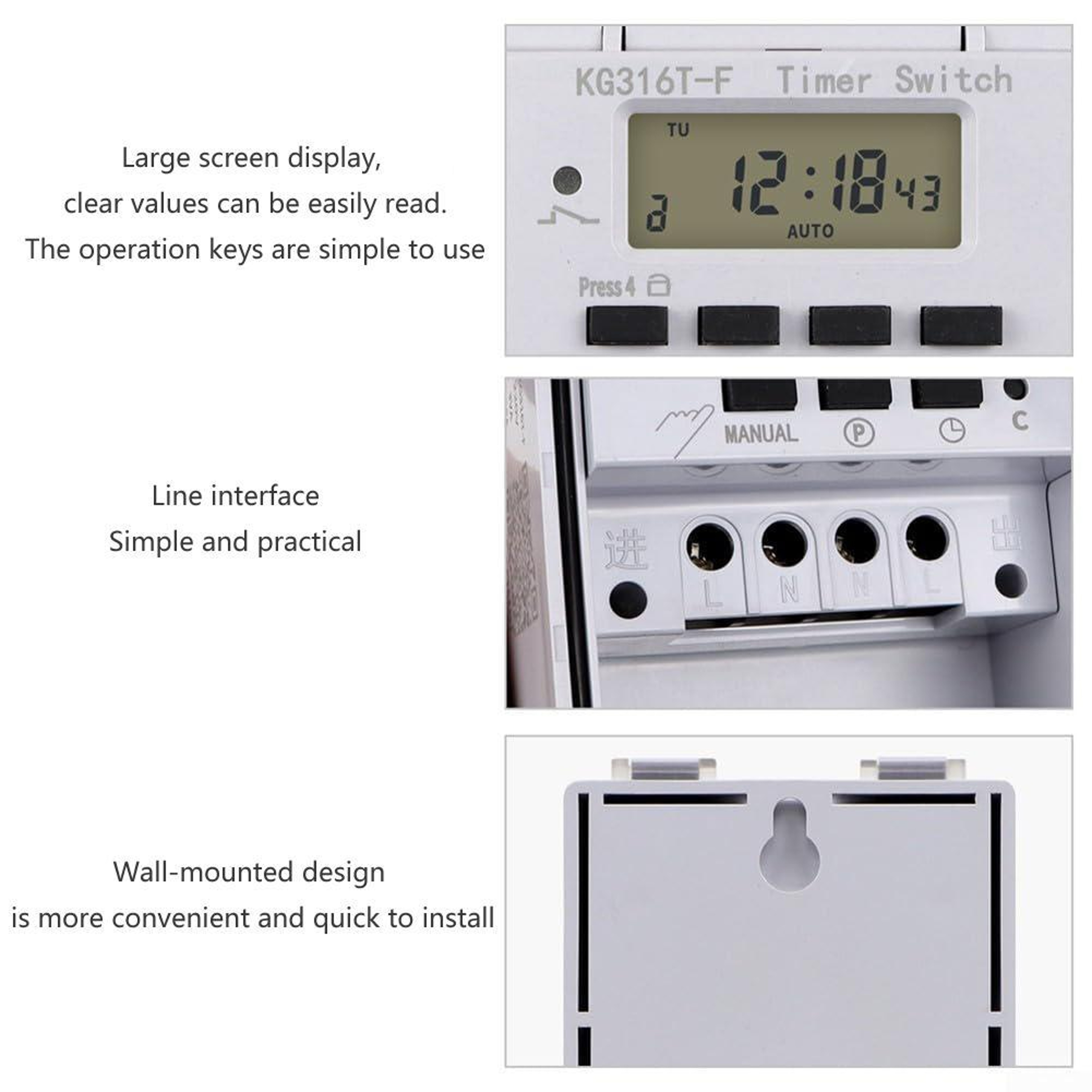 Digital Programmable Timer Switch Intelligent Weekly Electric Timer Controller – view 7