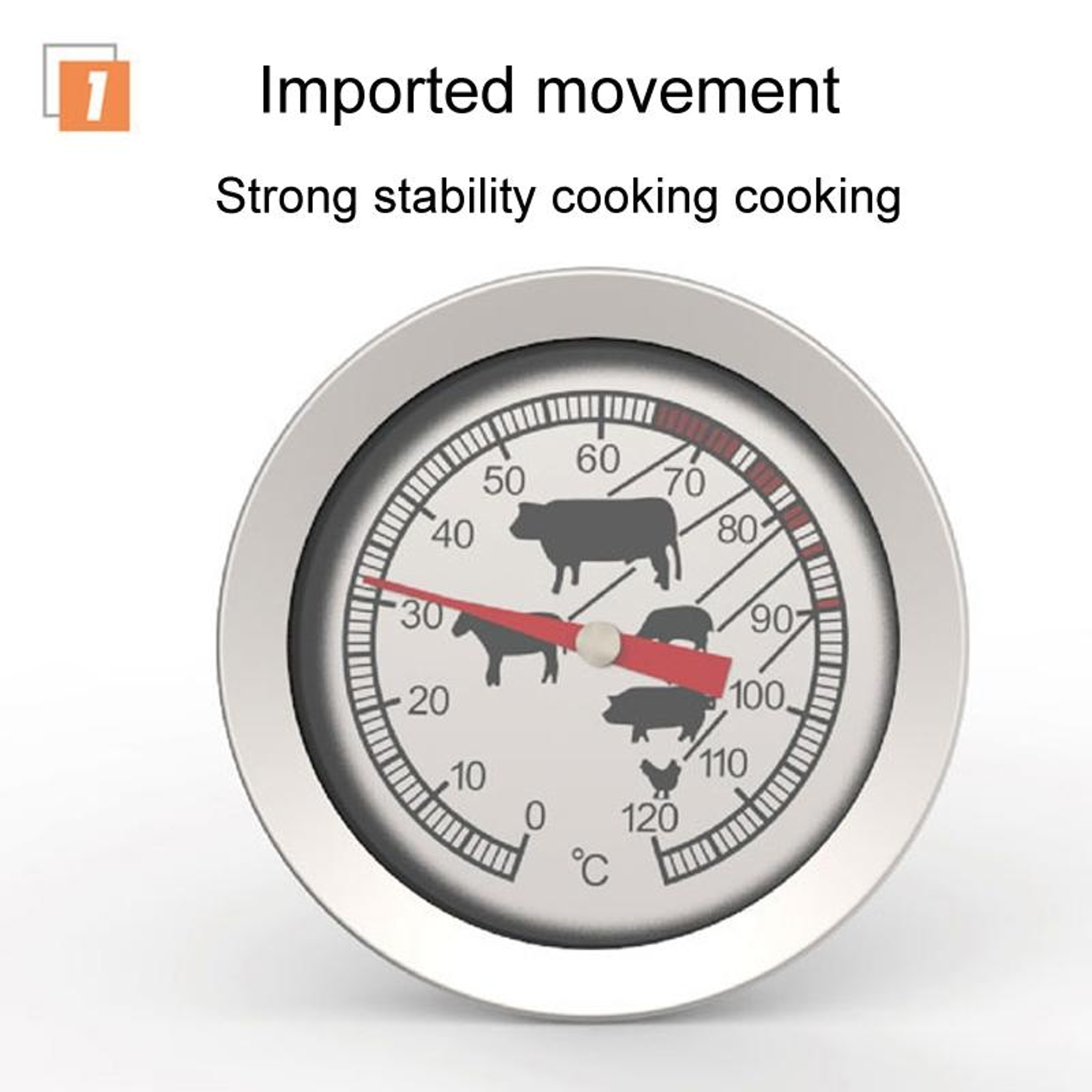 Stainless Steel Kitchen Thermometer BBQ Coffee Water Temperature Probe – view 2