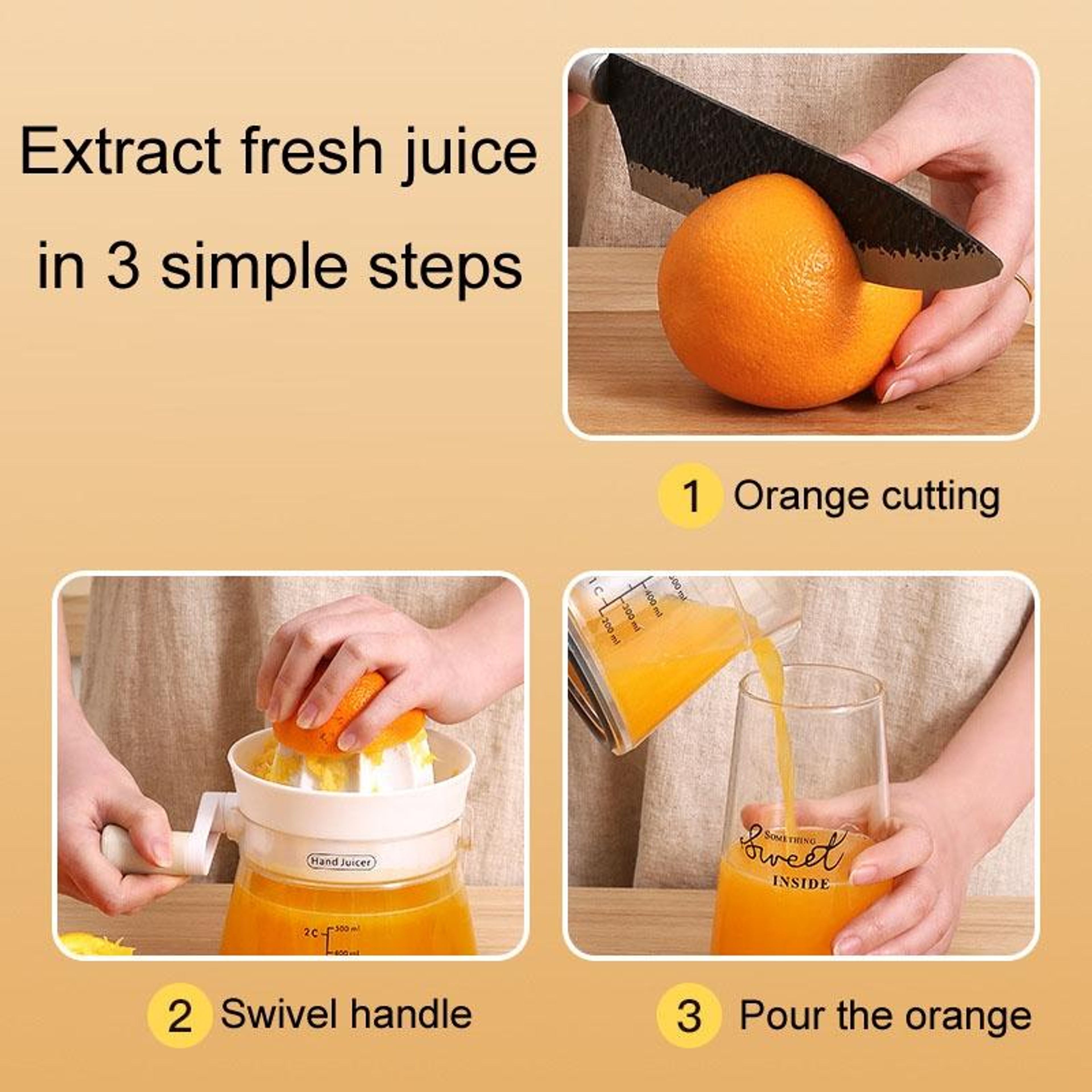 Hand Crank Manual Juicer Portable Fruit Extractor Kitchen Juicer – view 7