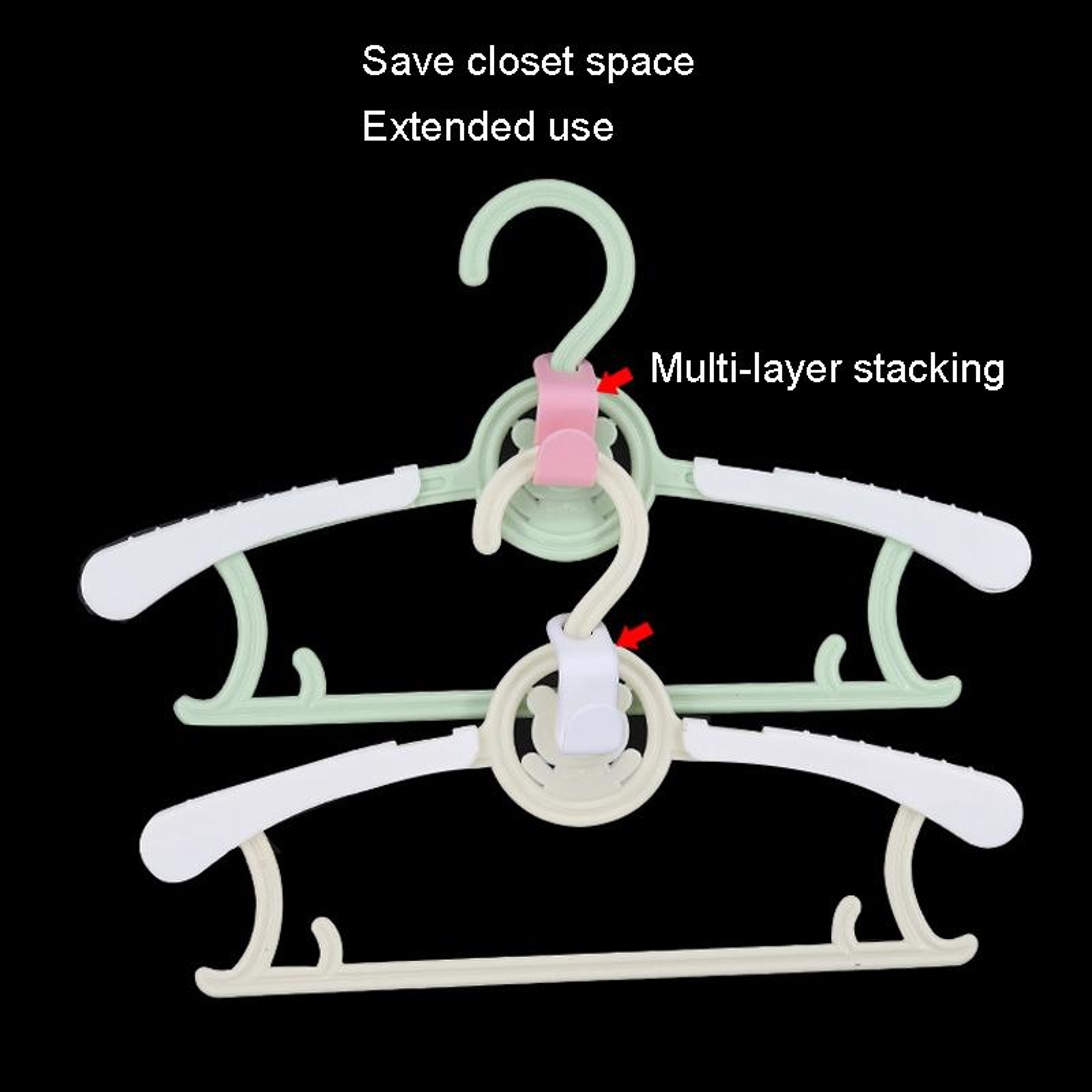 Closet Hanger Connector Hooks Space Saving Plastic Hanger Connectors for Wardrobe Organization – view 5
