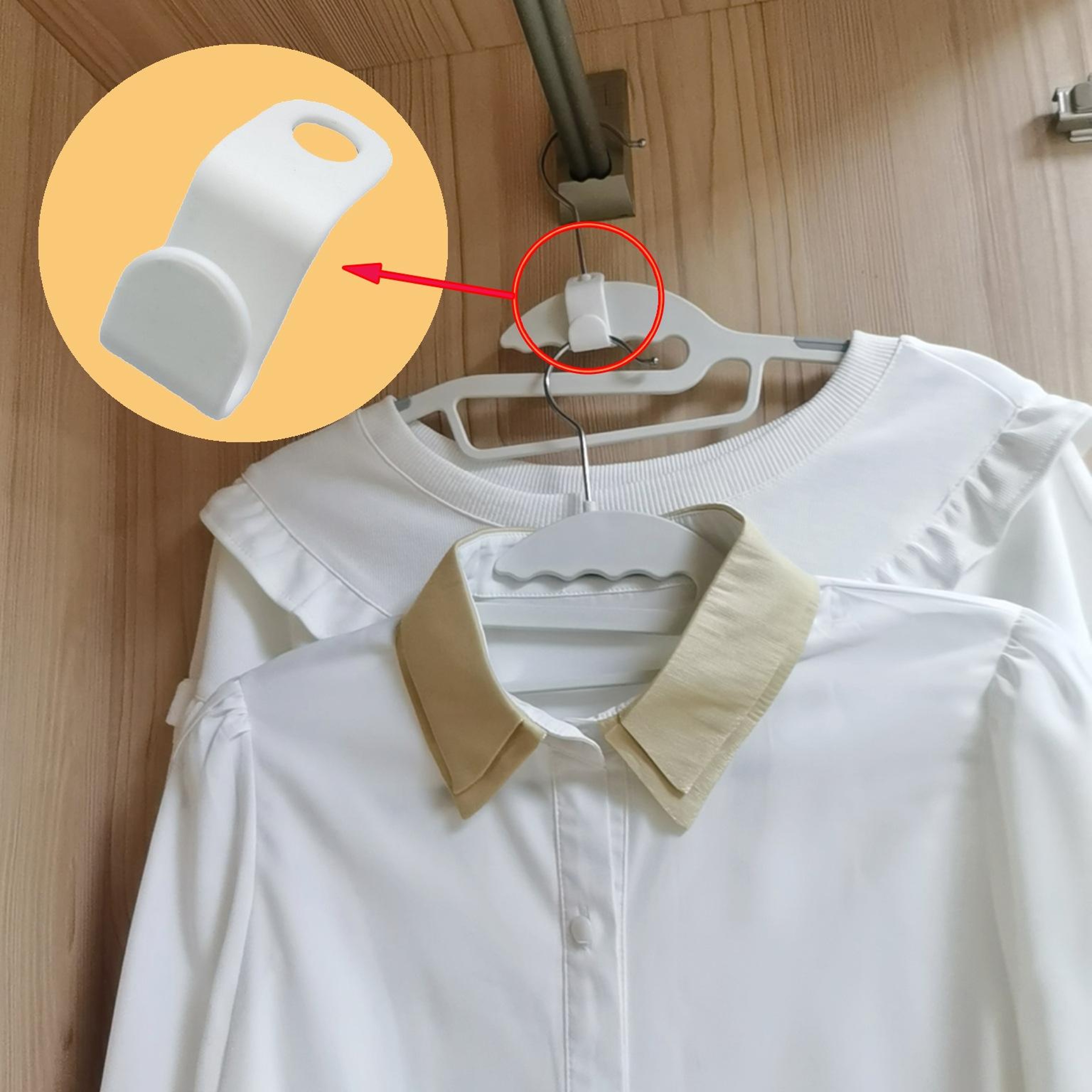 Closet Hanger Connector Hooks Space Saving Plastic Hanger Connectors for Wardrobe Organization – view 6