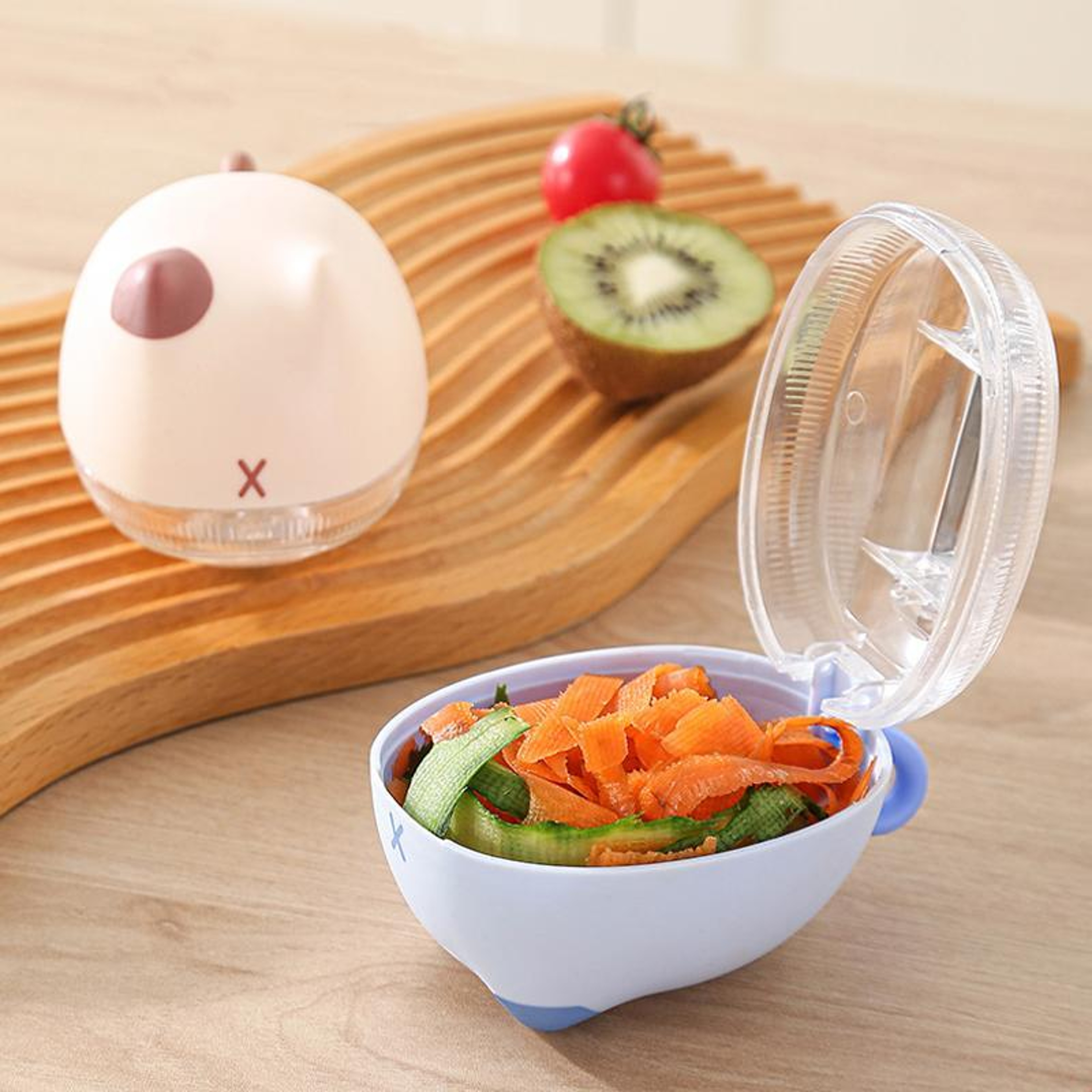Cat Design Vegetable Peeler with Storage Container Stainless Steel Kitchen Peeling Knife – view 2