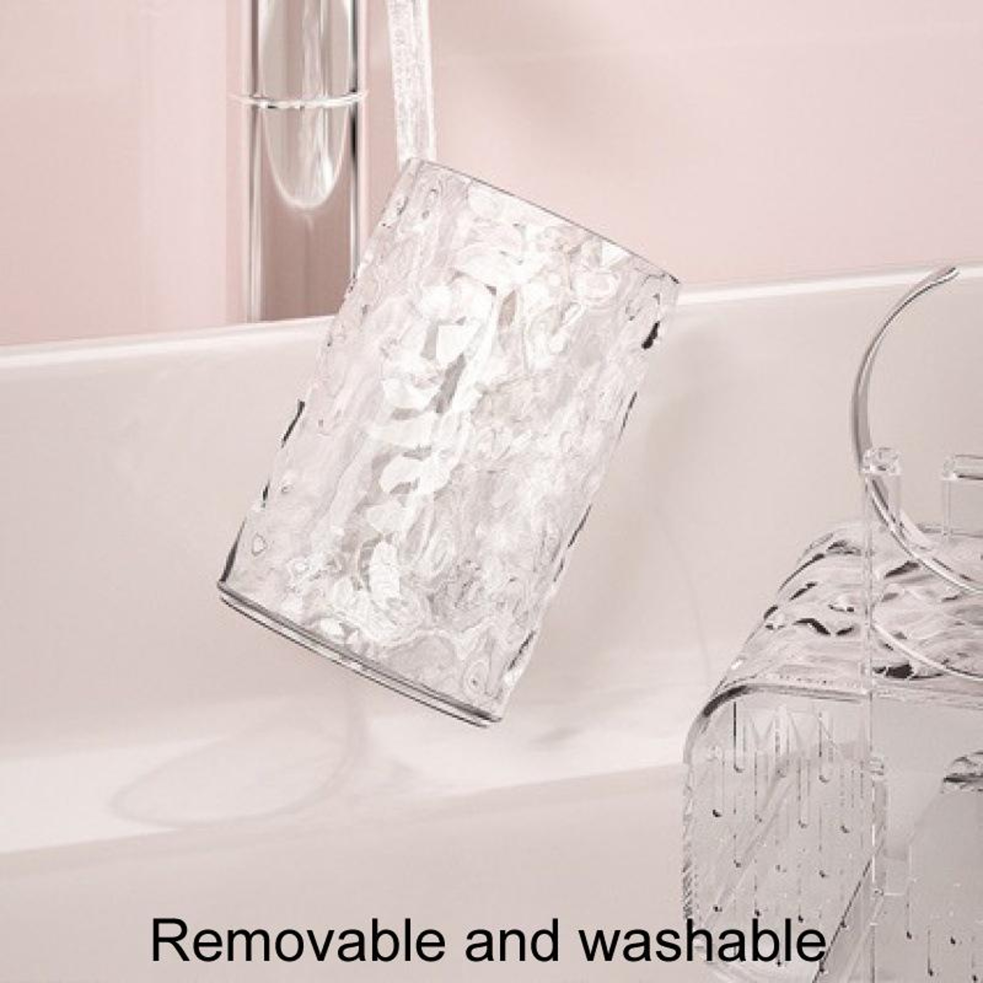 Wall Mounted Toothbrush Holder with Vacuum Suction Bathroom Organizer Storage Rack Transparent – view 4