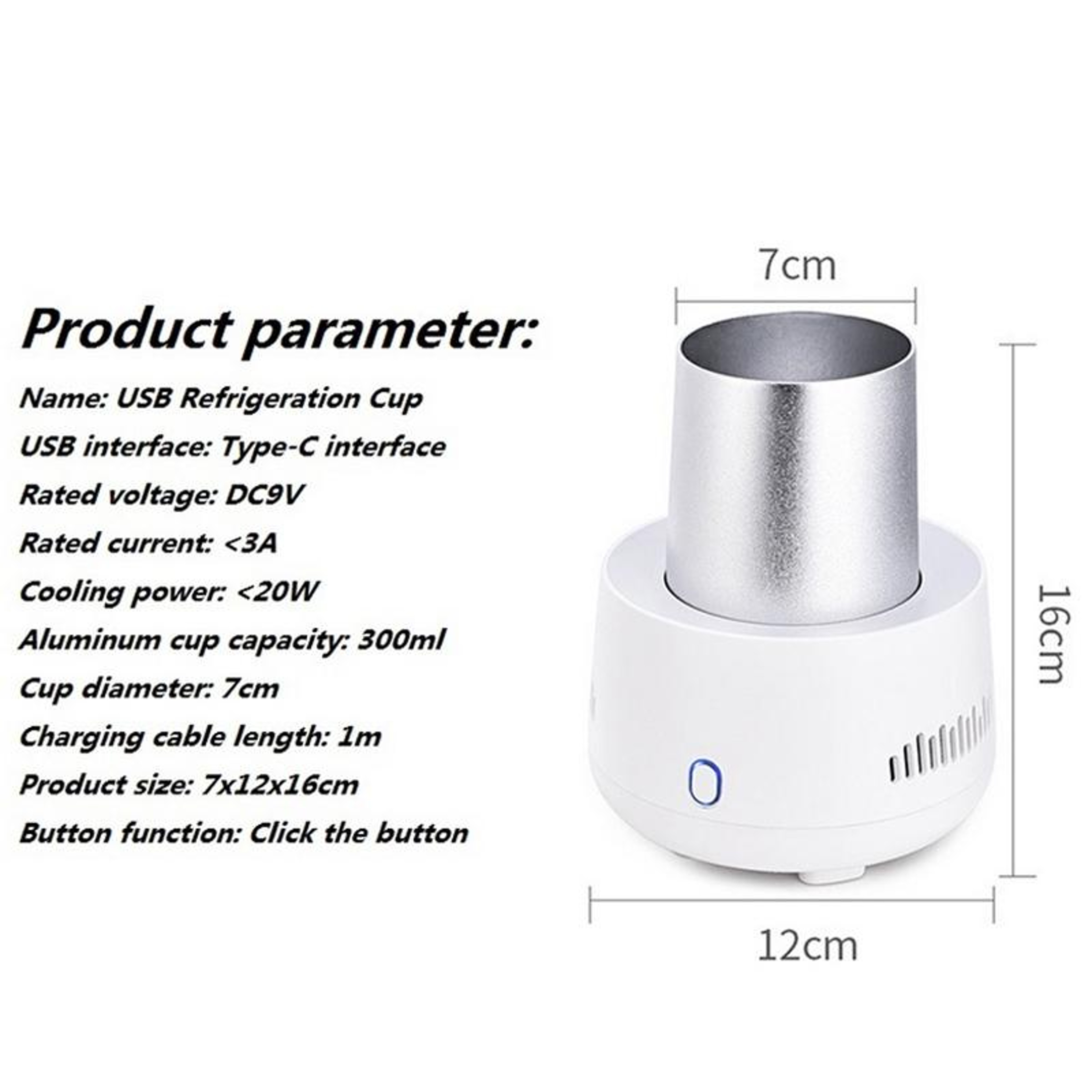 Portable Car Mini Fridge USB Cooling Cup White Portable Beverage Cooler for Car & Home – view 7