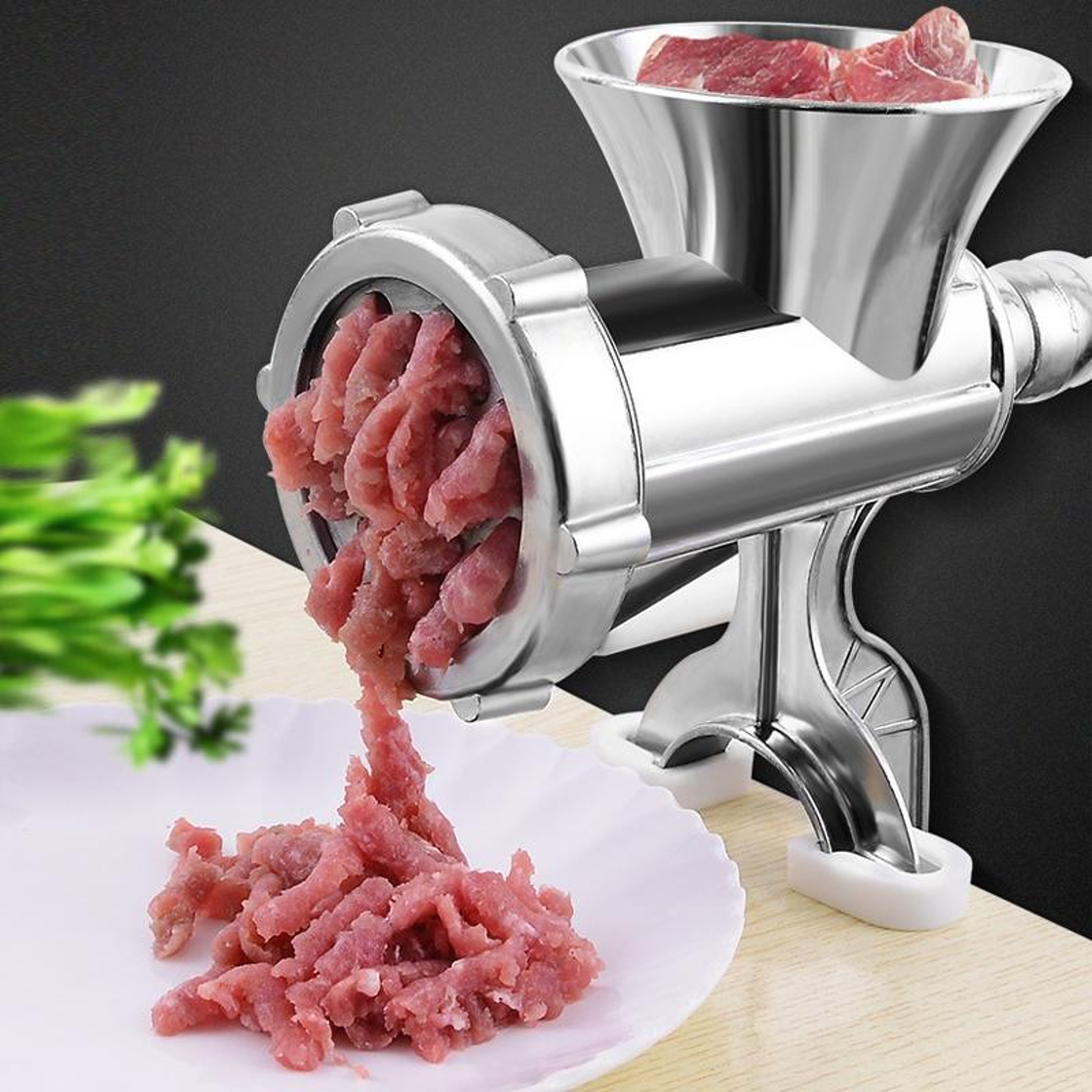 Household Manual Meat Grinder Sausage Stuffer Machine  Large Hand Crank Aluminum Alloy – view 8