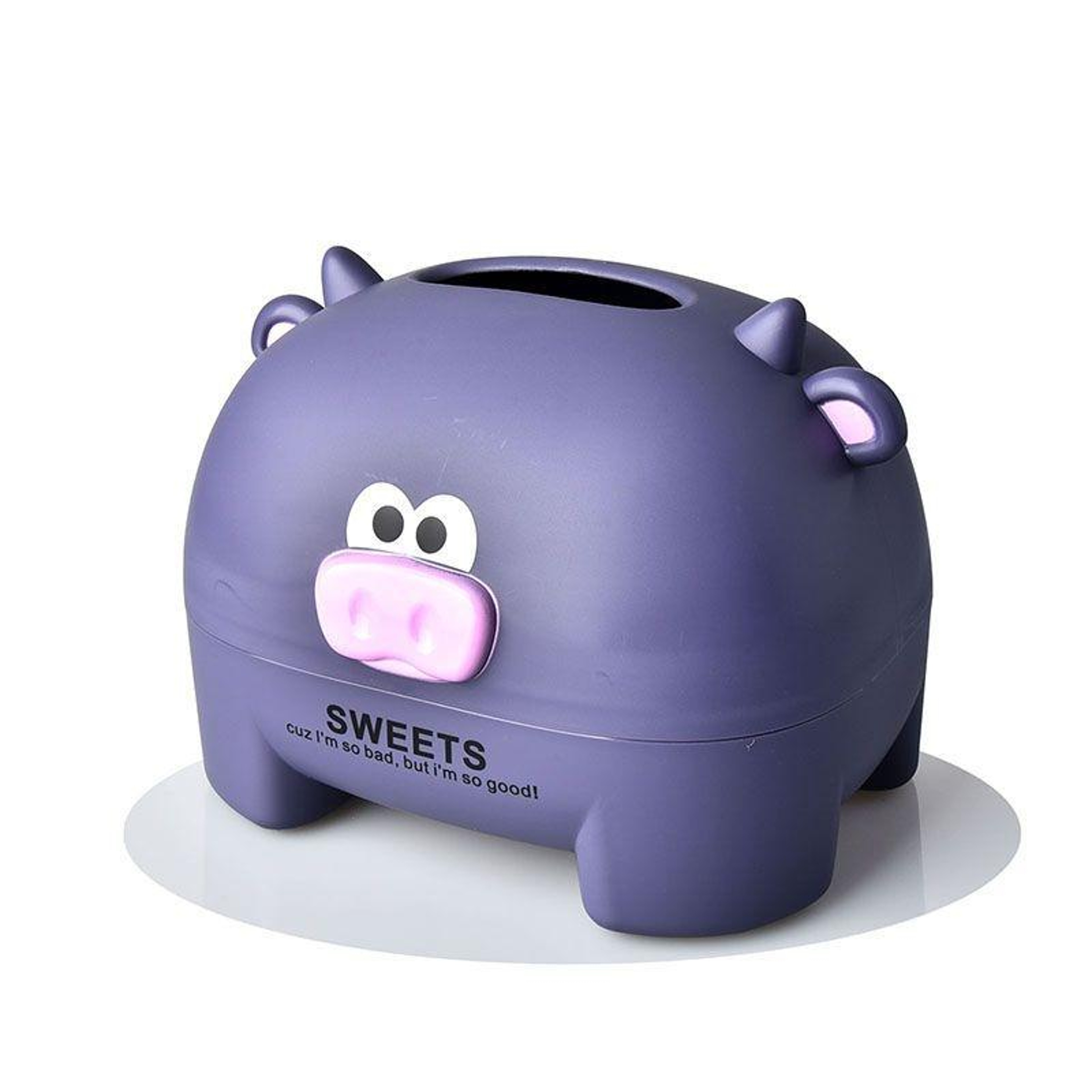 Cute Cartoon Calf Tissue Box Holder, Desktop Roll Paper Dispenser, Animal Tissue Storage Decor – view 2