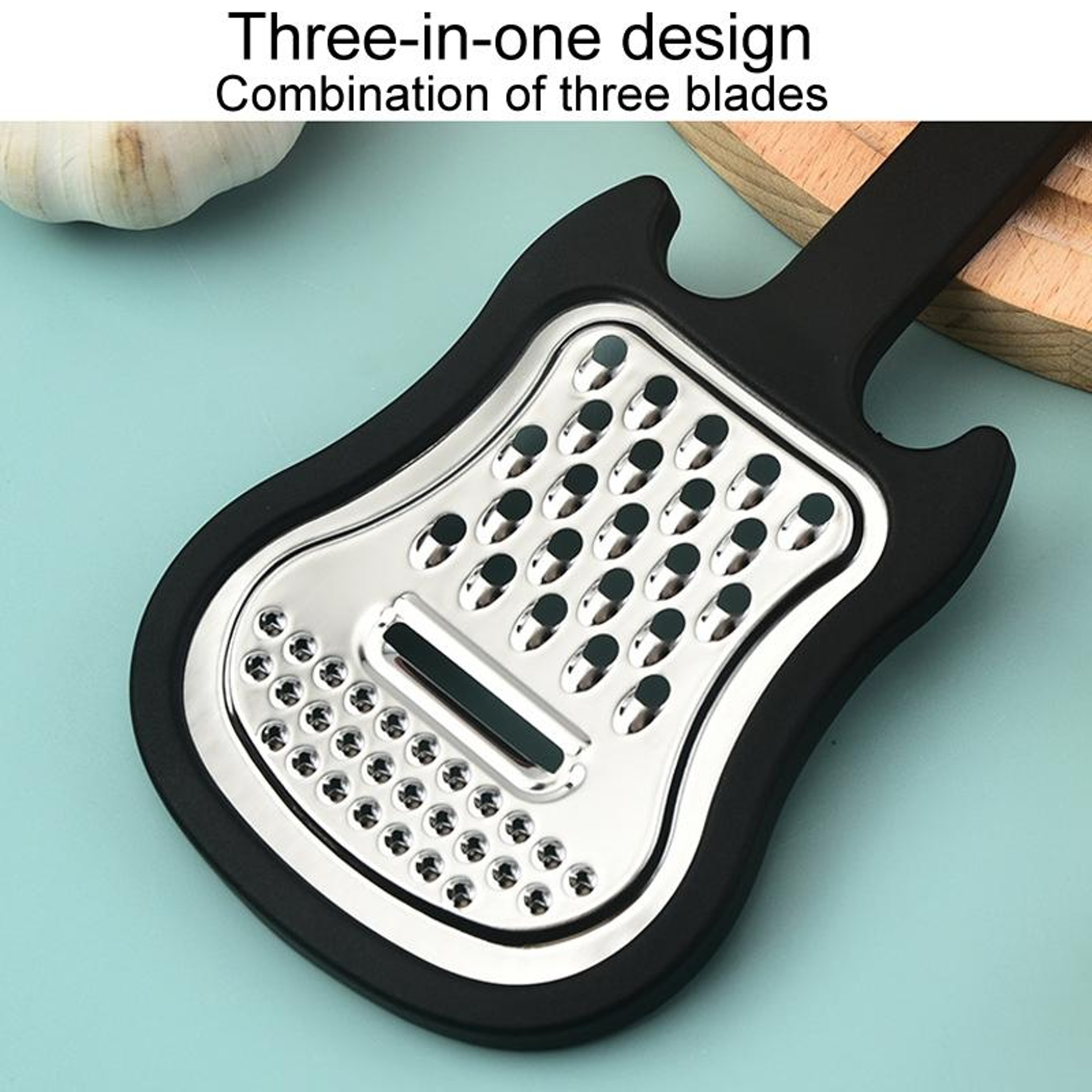 Guitar Shaped Stainless Steel Vegetable Peeler Multi Blade Fruit & Potato Scraper Tool – view 3