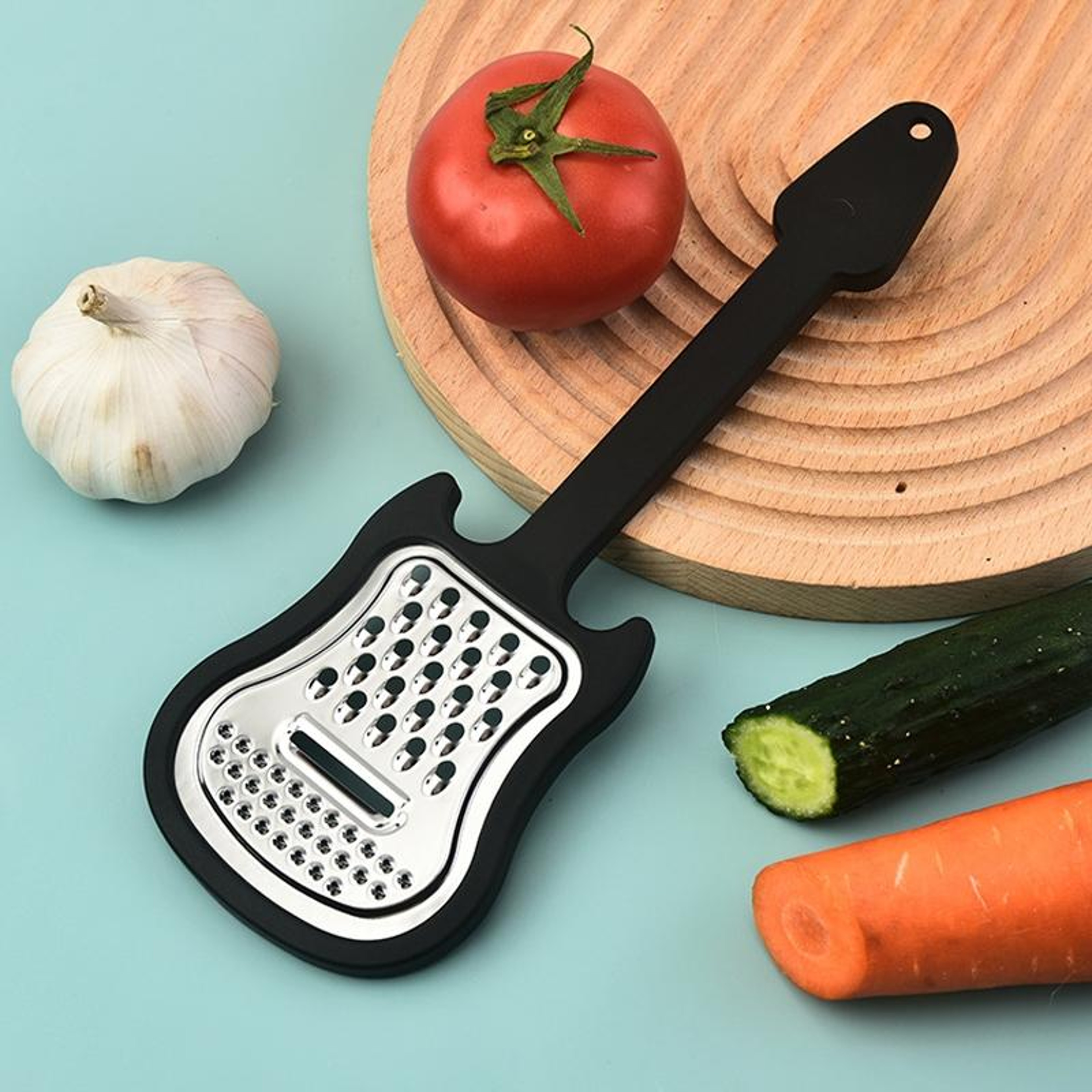 Guitar Shaped Stainless Steel Vegetable Peeler Multi Blade Fruit & Potato Scraper Tool – view 6