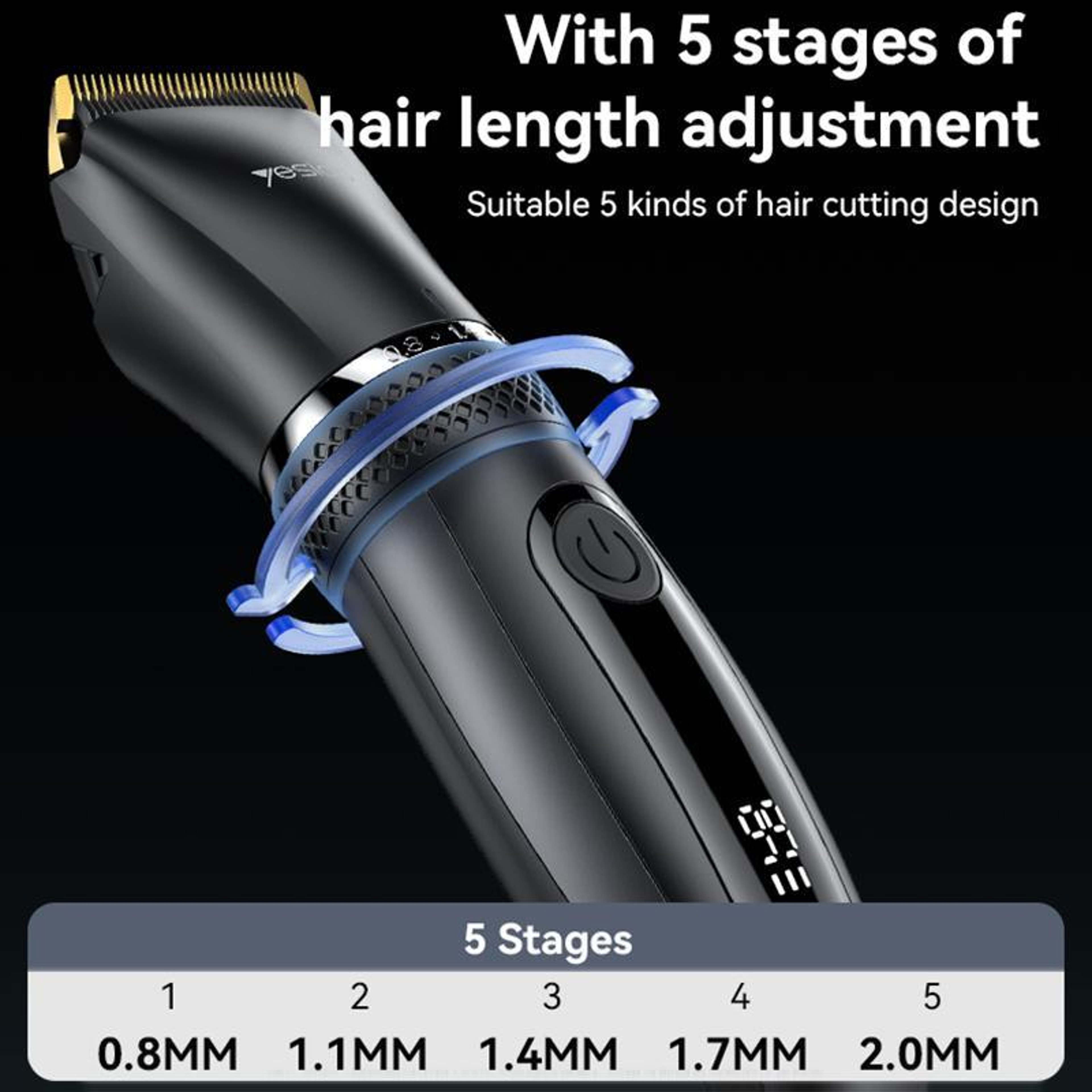 Cordless Hair Clipper and Trimmer Waterproof Grooming Kit for Men – view 11