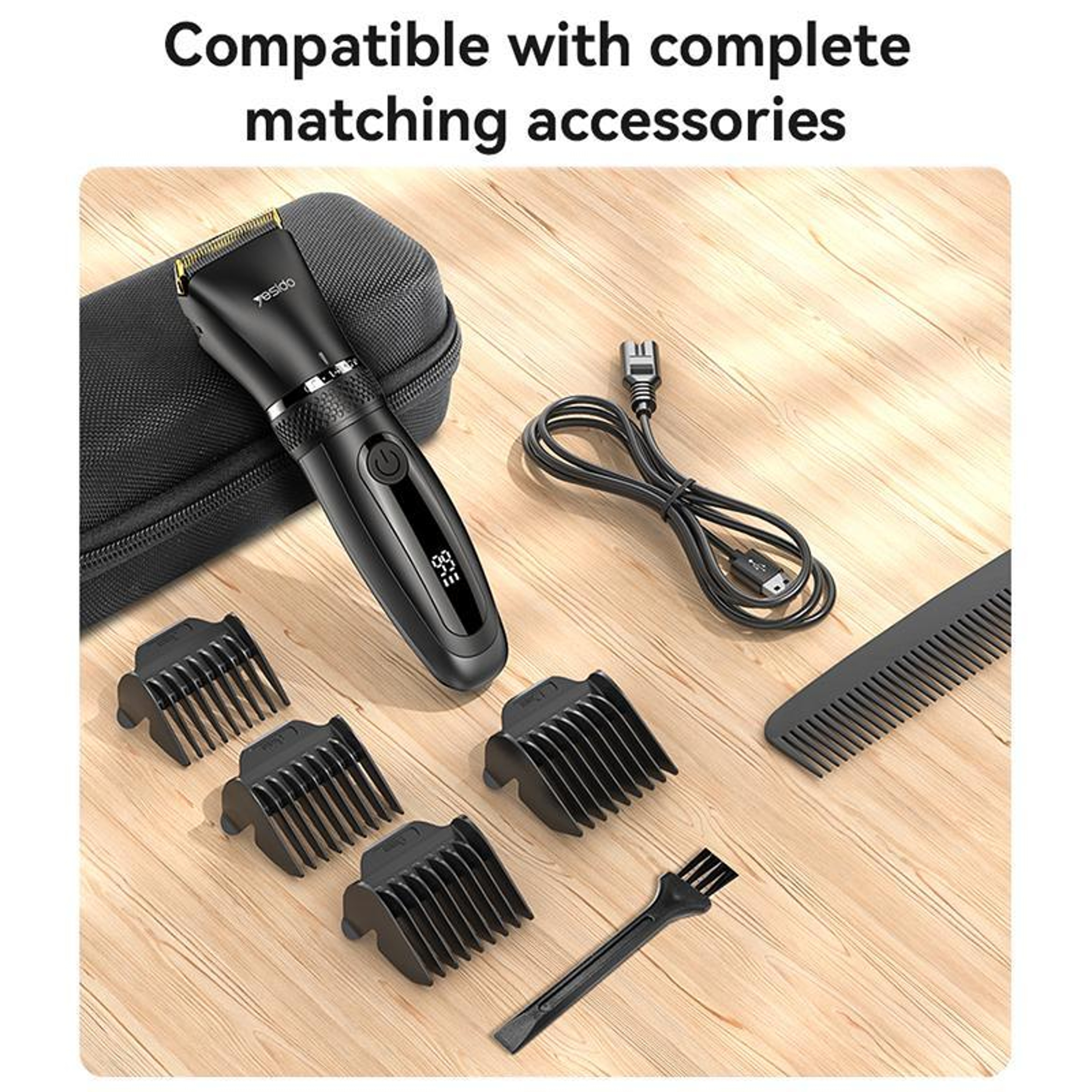 Cordless Hair Clipper and Trimmer Waterproof Grooming Kit for Men – view 3