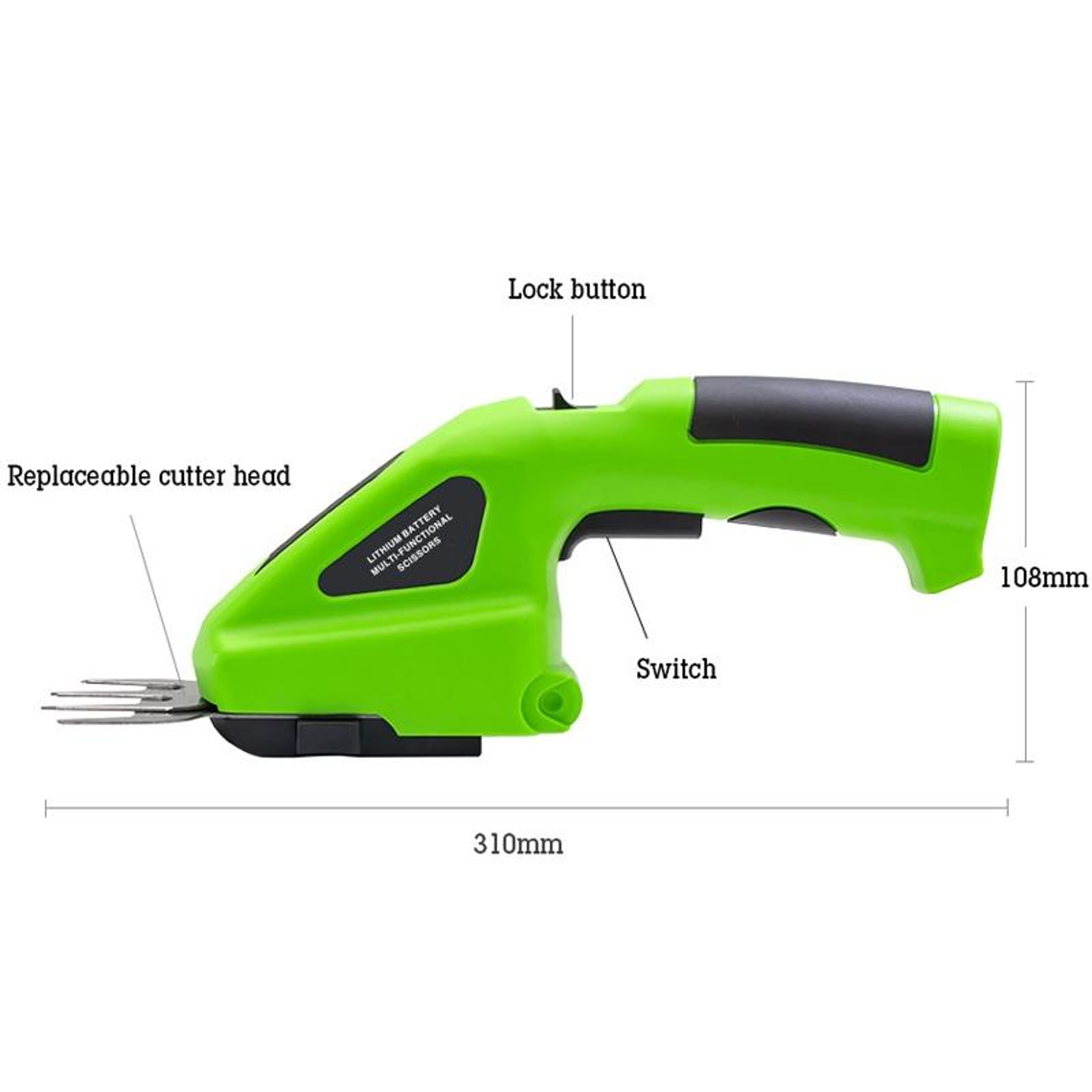 Cordless Electric Fence Trimmer Li-Ion Battery Pruning Tool Motorized Hedge Cutter for Garden Maintenance – view 3