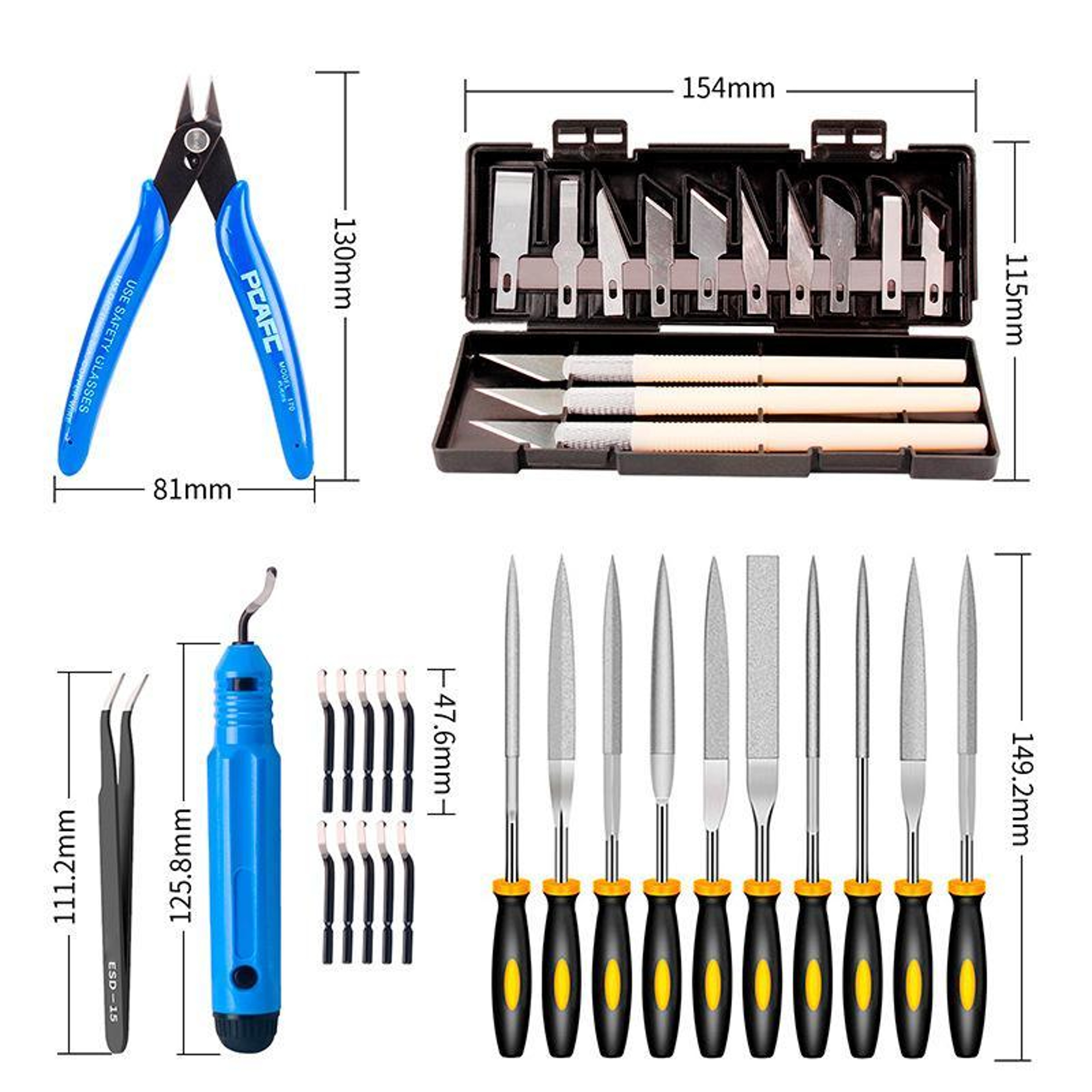 Printer Tool Kit Model Cleaning Tools, Carving Knife & Needle File Set for Precision Finishing – view 3