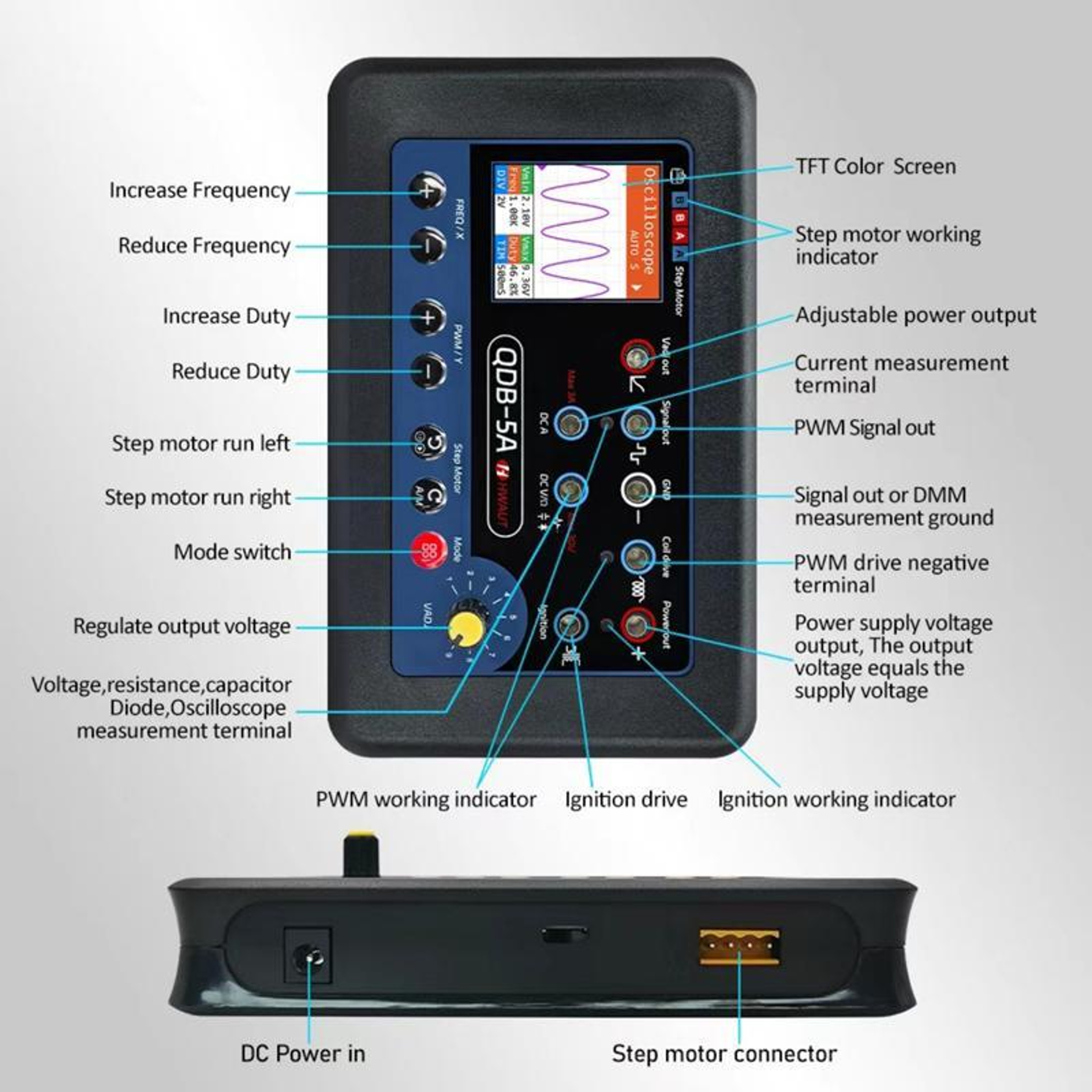Automotive Oscilloscope Actuator Drive Detector Fuel Injector & Ignition Coil Tester – view 7