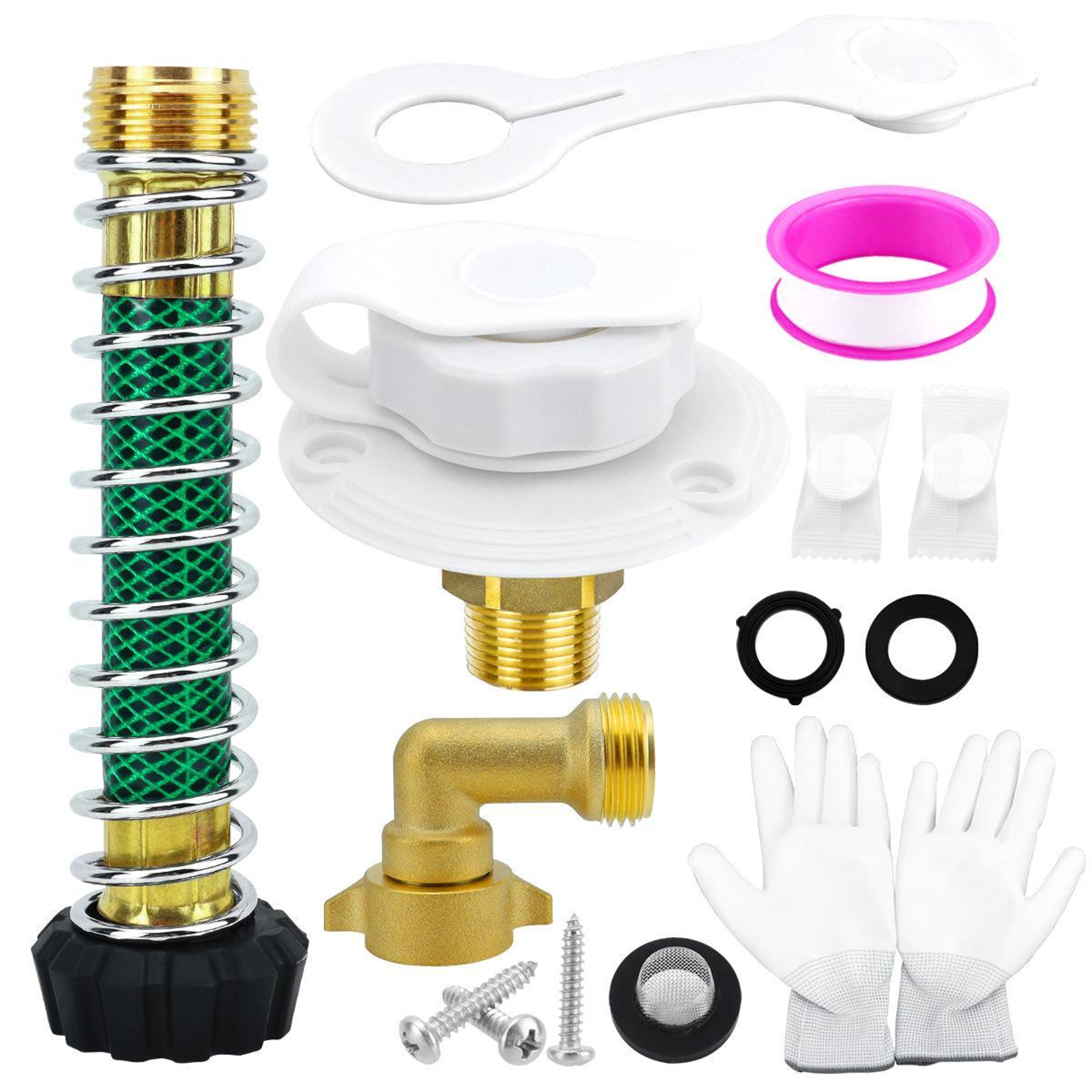 Automotive Lead-Free Brass Inlet Water Inlet Connection Check Valve Mounting KitWhite – view 1