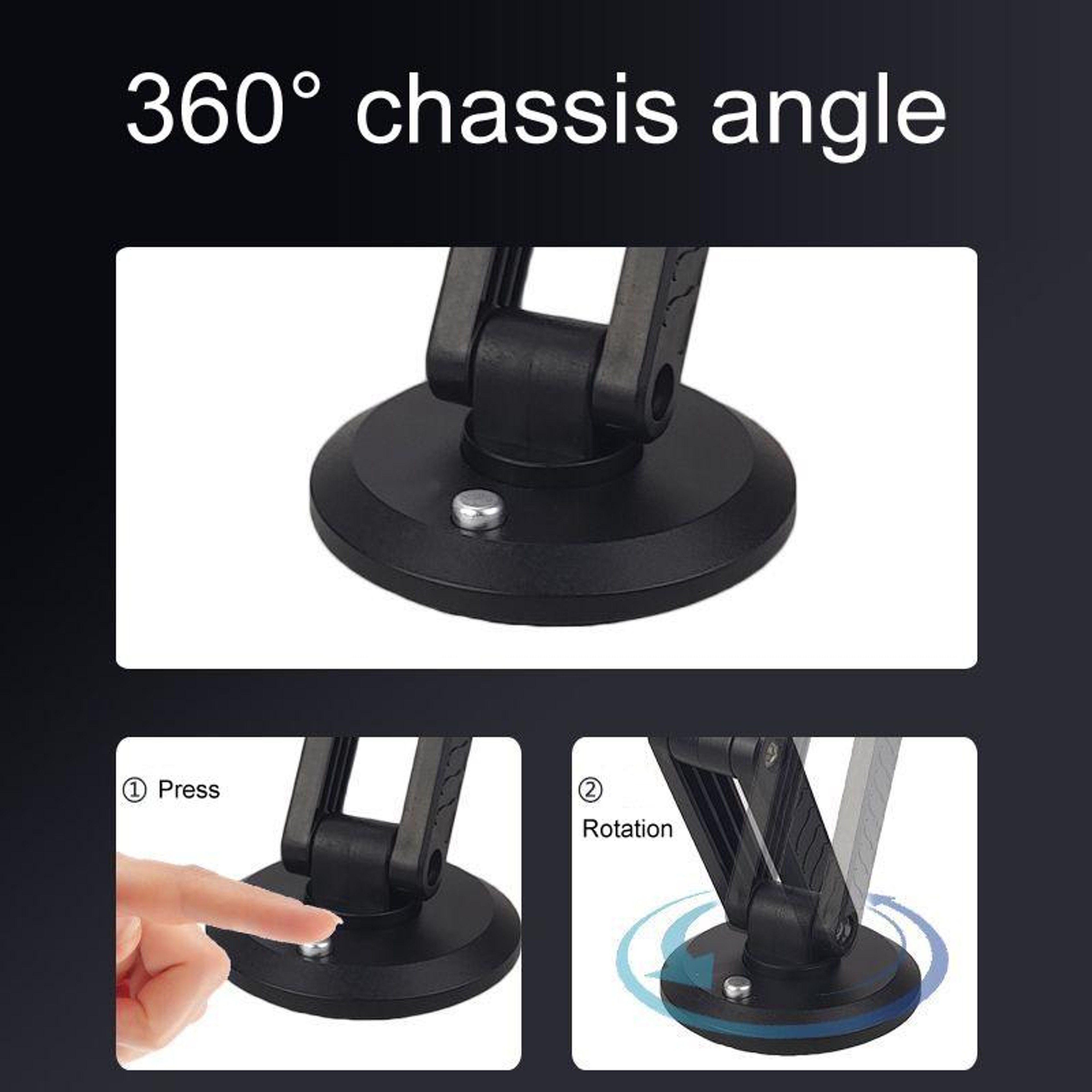 Magnetic Car Phone Mount Dashboard Holder  Rotating Navigation Clip – view 4
