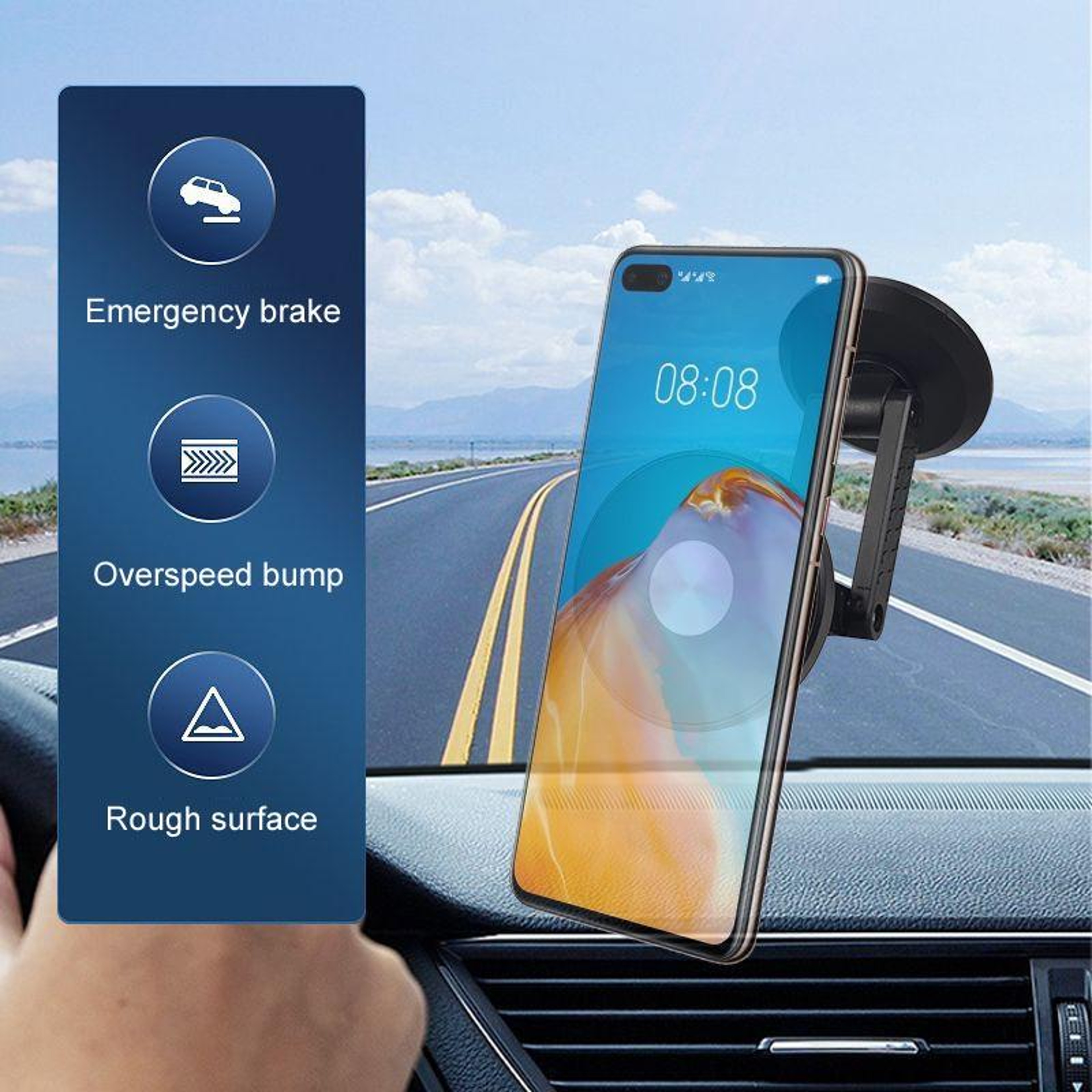 Magnetic Car Phone Mount Dashboard Holder  Rotating Navigation Clip – view 8