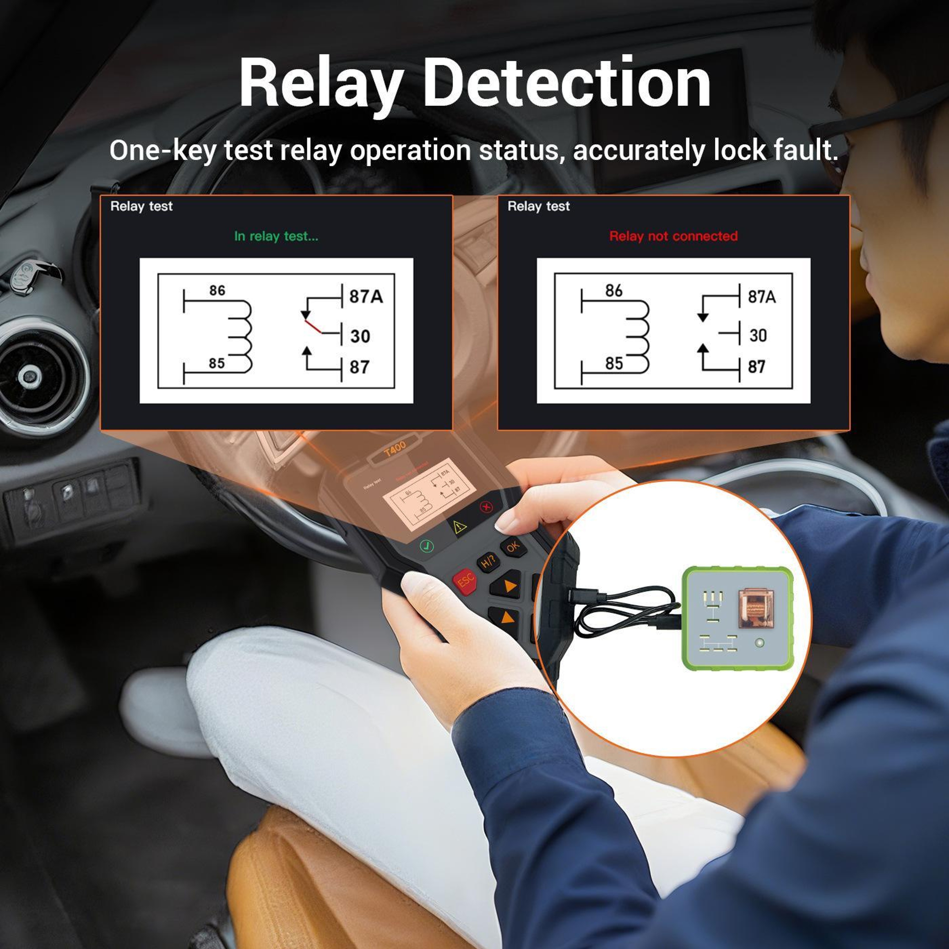 Fuel Injector Diagnostic Tool with Engine Code Reader & Automotive Fault Diagnosis – view 14