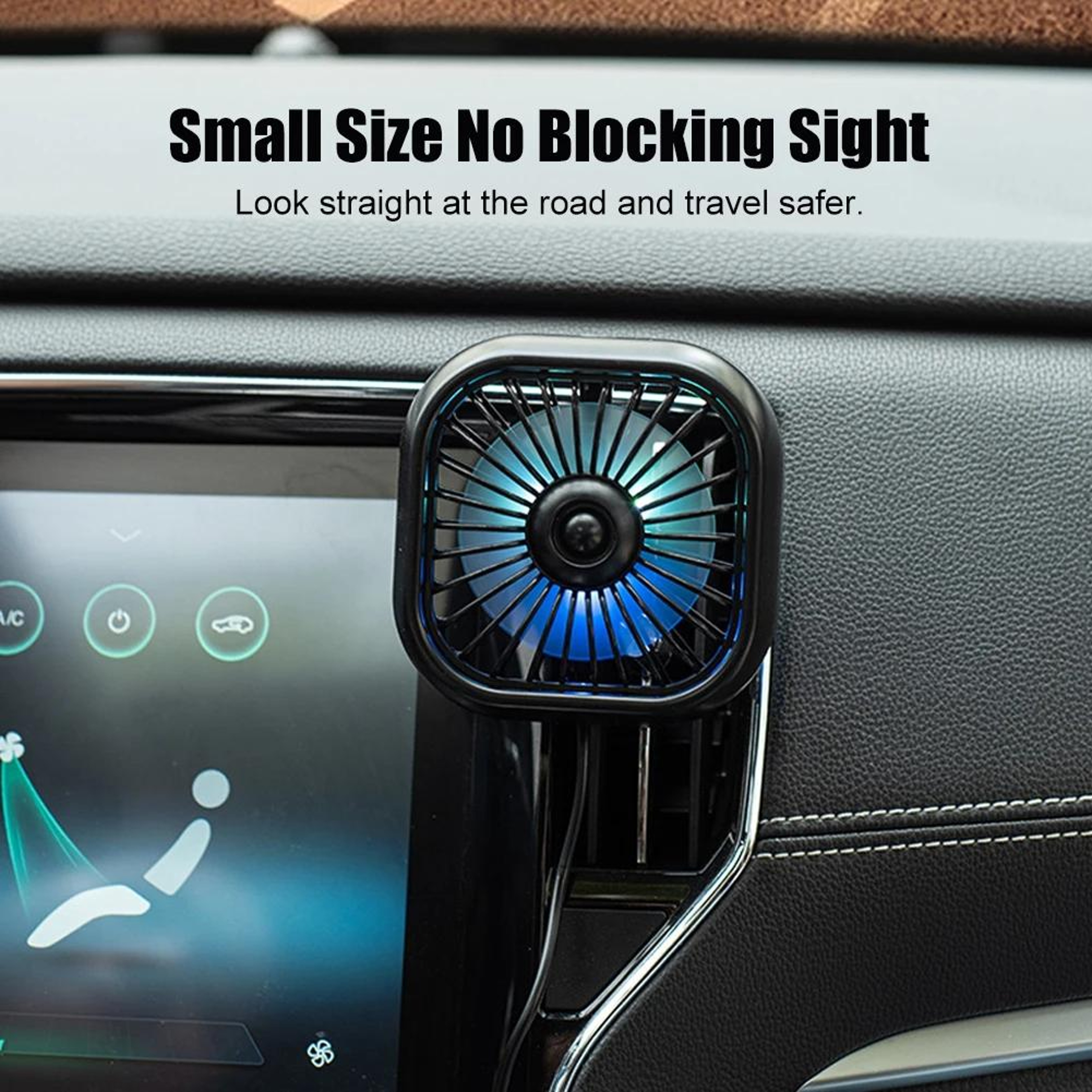 Car USB RGB Gradient Air Vent Cooling Fan Mini Clip for Vehicle Interior Cooling – view 10