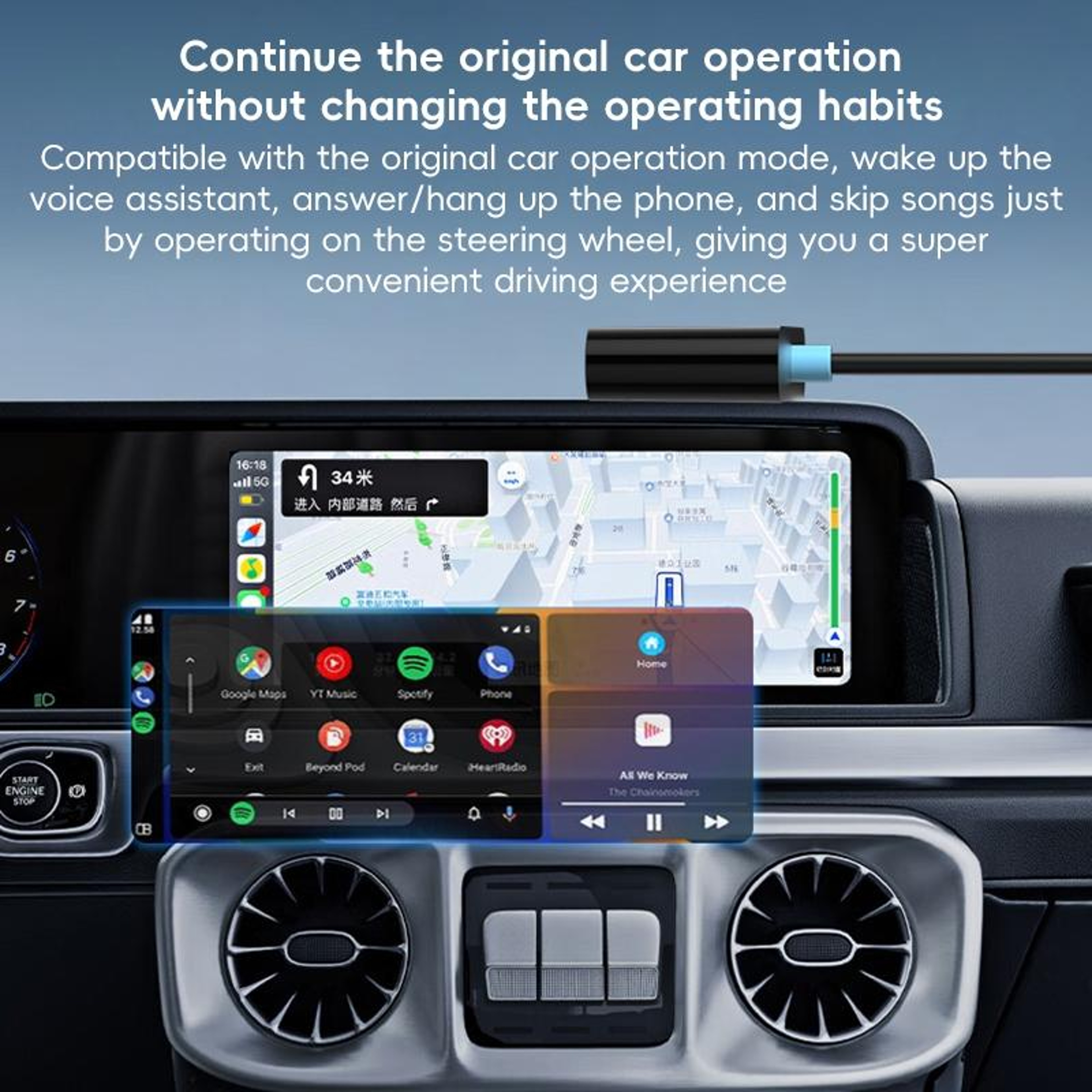 Wireless CarPlay and Android Auto Wireless Adapter  and Play Car Connectivity Box Black – view 11