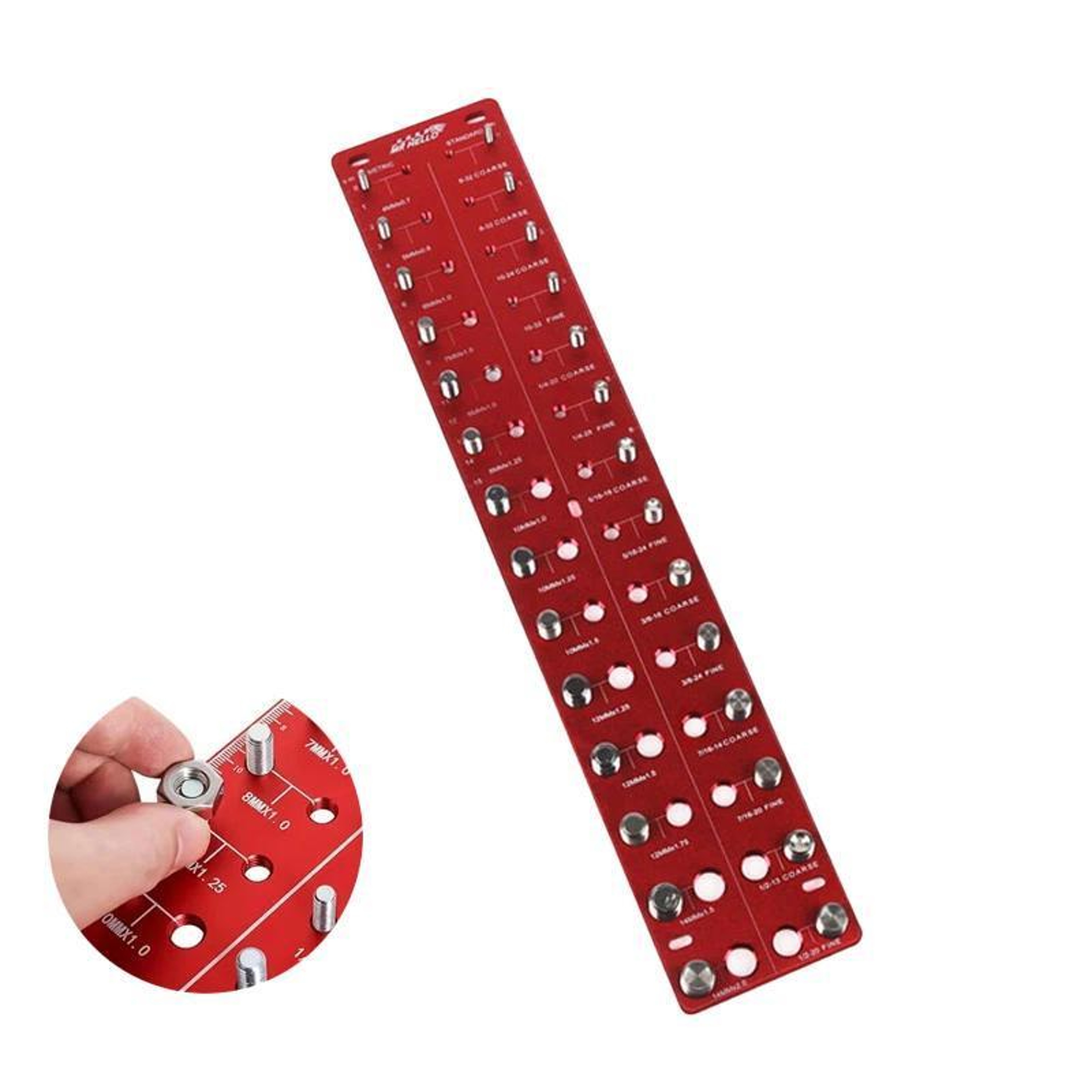 Screw & Nut Thread Checker Gauge Thread Pitch Measuring Tool Metric Bolt Identification – view 3