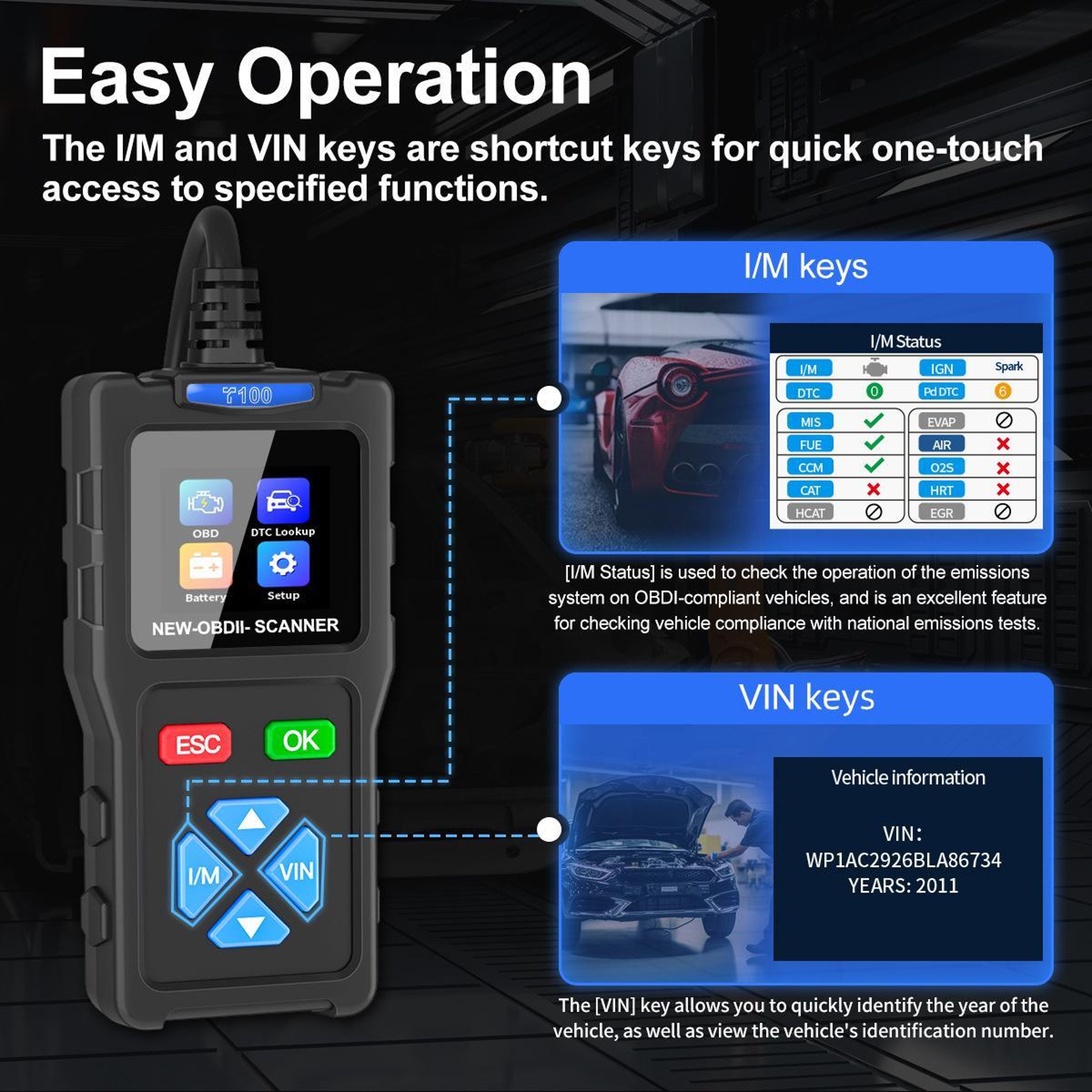 Car Scanner Engine Diagnostic Tool  Check Engine Light Code Reader for Quick Vehicle Fault Detection – view 4