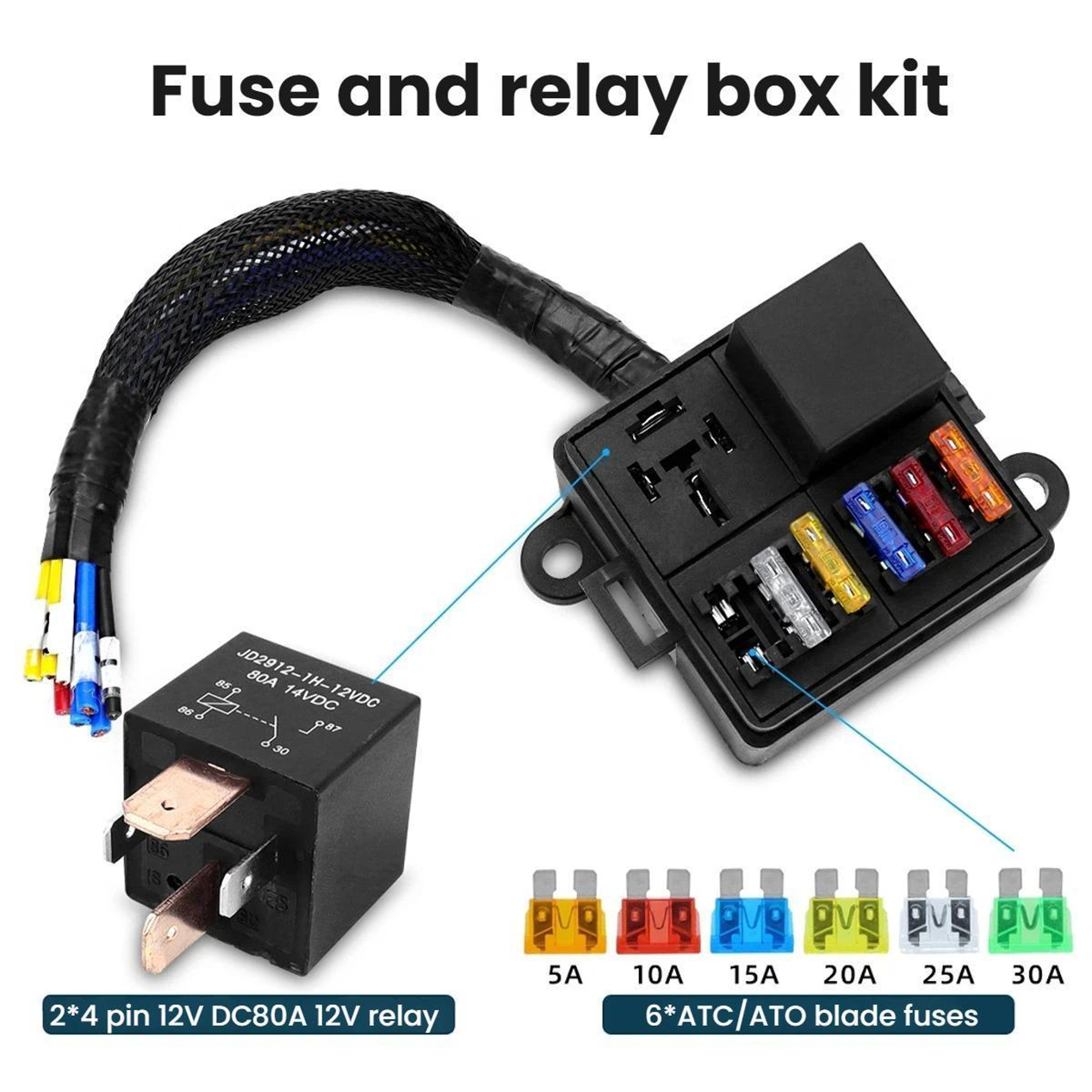 Motorcycle Fuse Box with Starter Relay  Waterproof Fuse Box Relay Harness – view 6