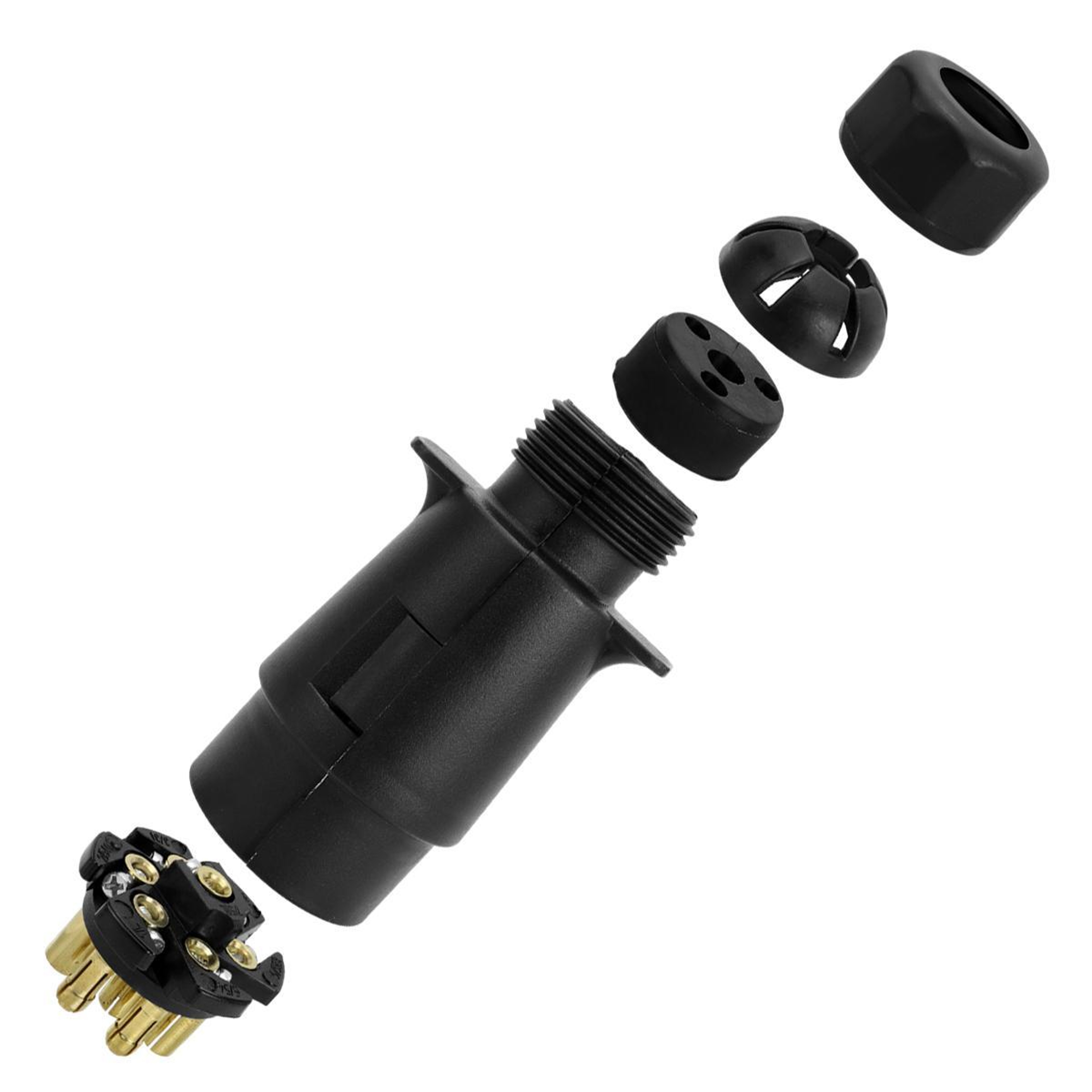 Automotive Connector Kit Trailer Socket Wiring Plug Heavy Duty Copper Pin – view 2
