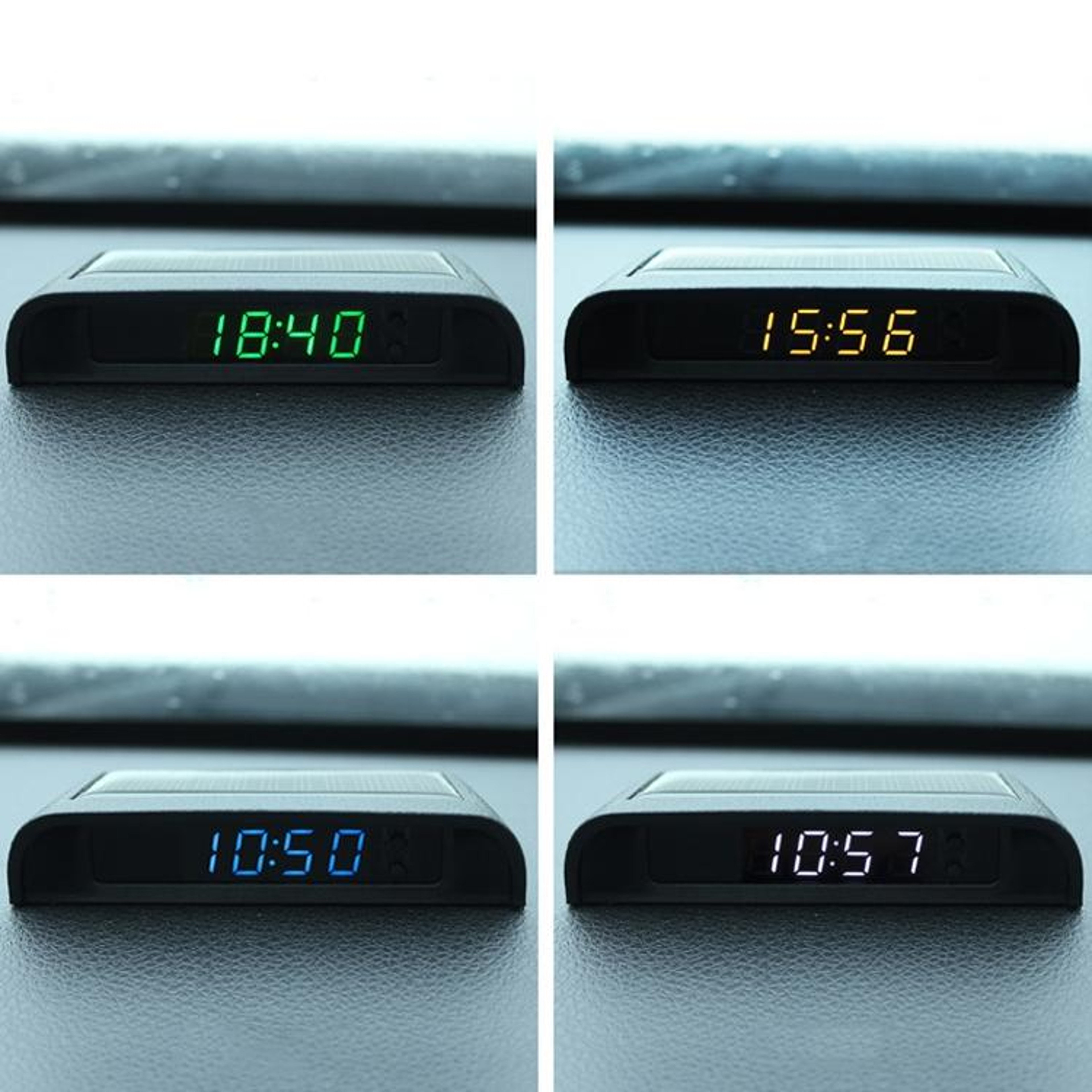 Solar Car Digital Clock With Temperature Time Date Week Display  Automotive Dashboard Thermometer 1