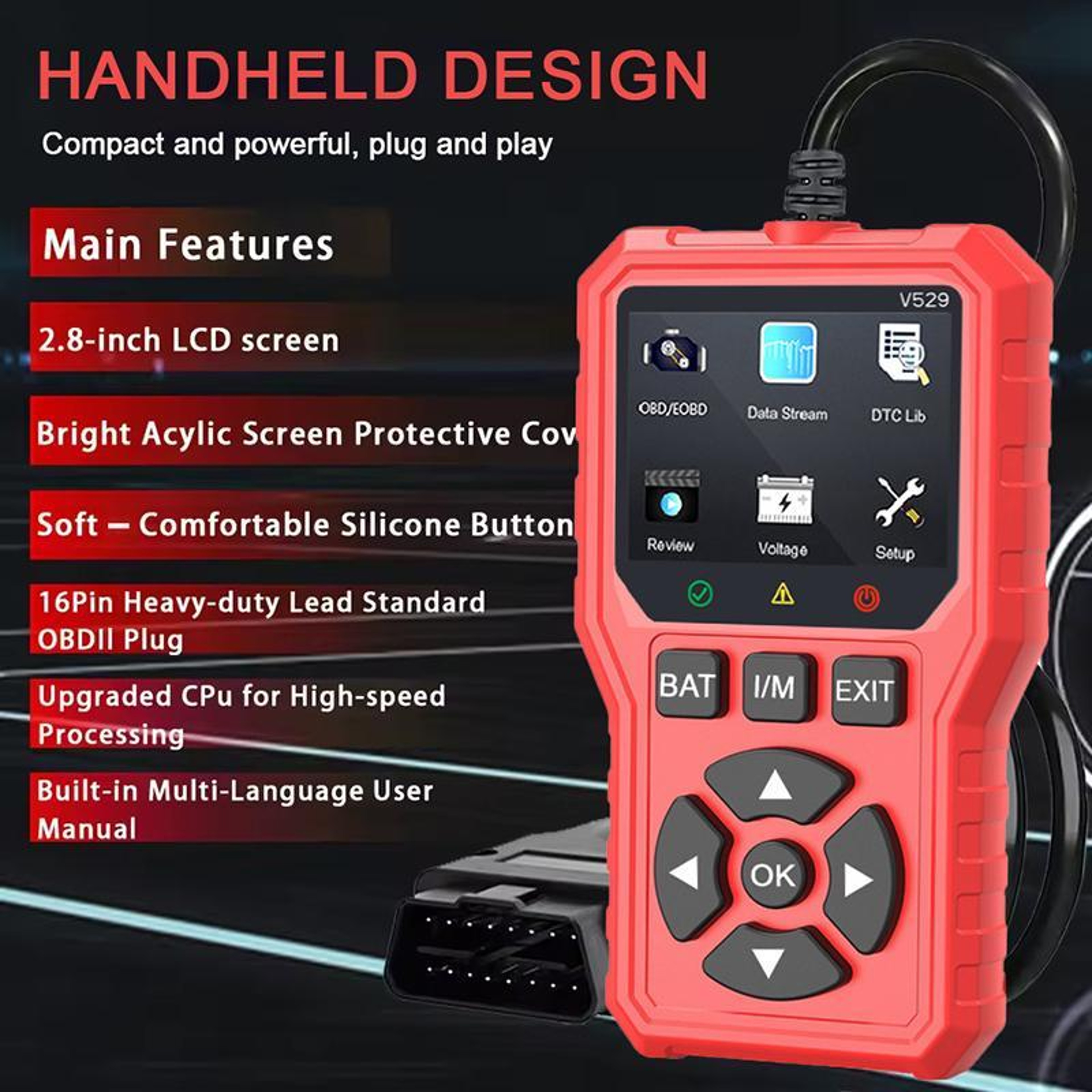 Car Engine Fault Code Reader Diagnostic Tool for Vehicle Diagnostics – view 2
