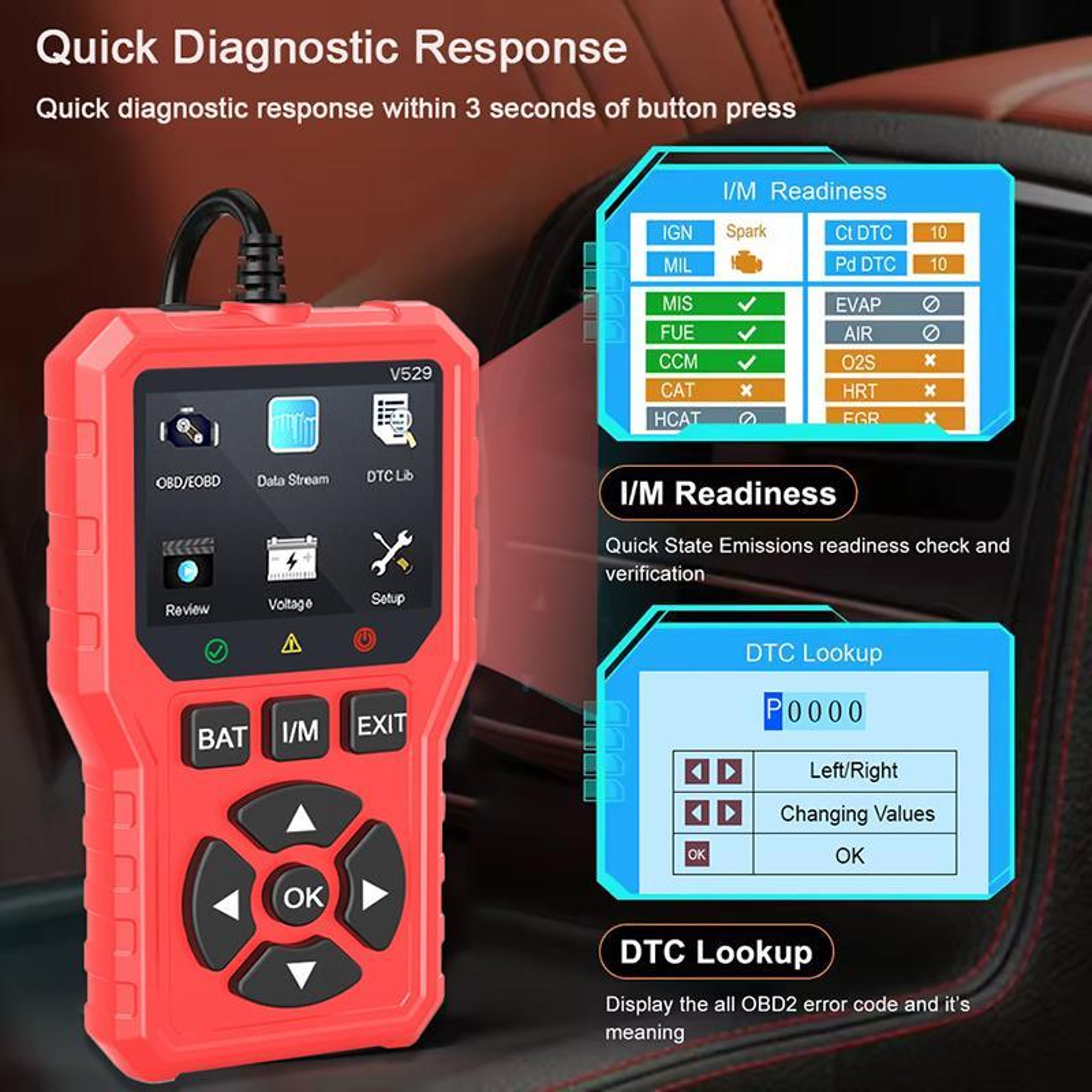 Car Engine Fault Code Reader Diagnostic Tool for Vehicle Diagnostics – view 6
